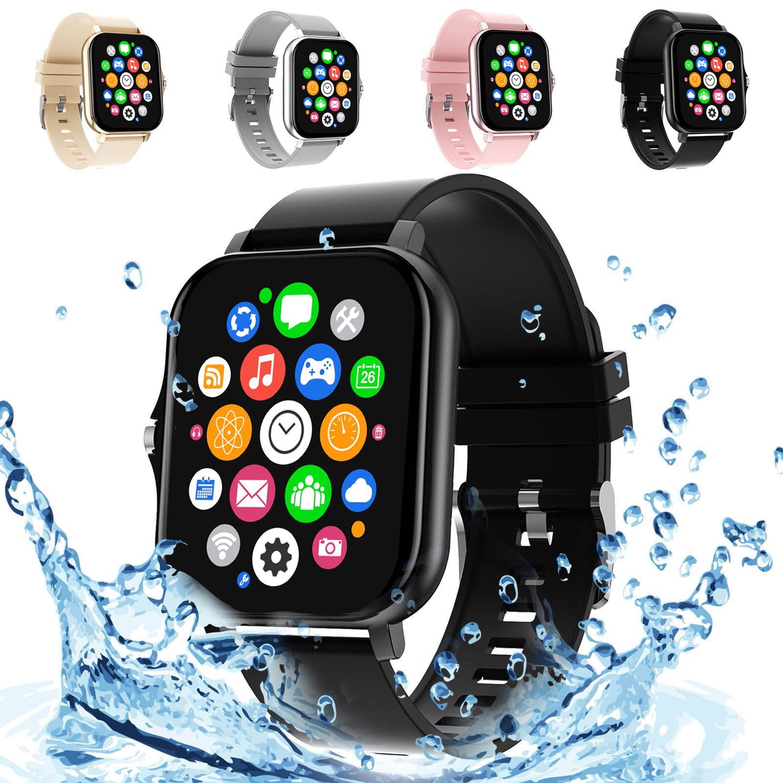 1.7" Smart Watch for Men Women,Bluetooth Call and Text ReplyFitness Tracker,IP67 Waterproof,Compatible iOS Android,AI Control,3 Days Use,Multiple Languages - Image 2