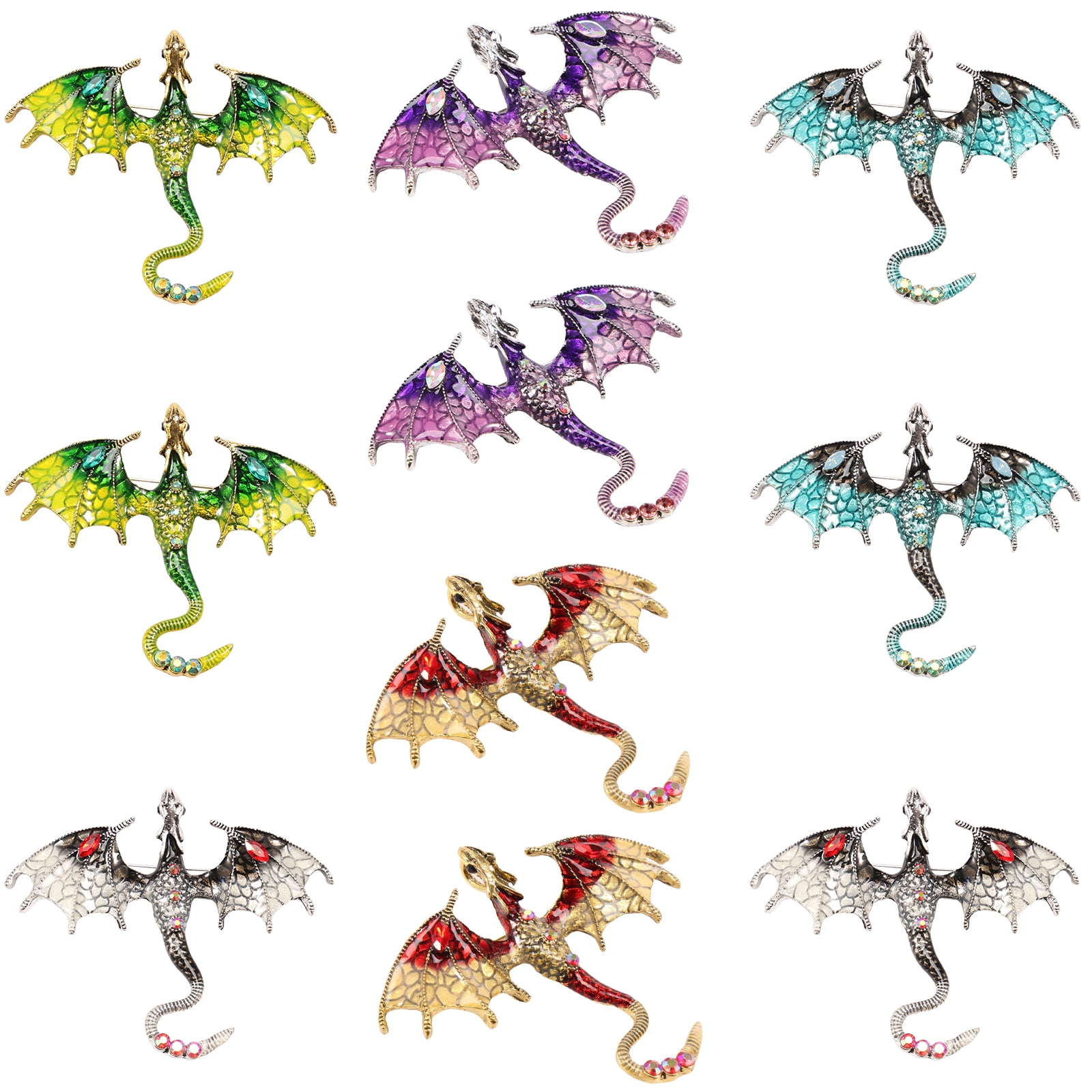 10Pcs Dragon Charms 3D Multicolor Metal Flying Dragon Pendant Set with Enamel Wings for Necklaces Jewelry Making - Image 5
