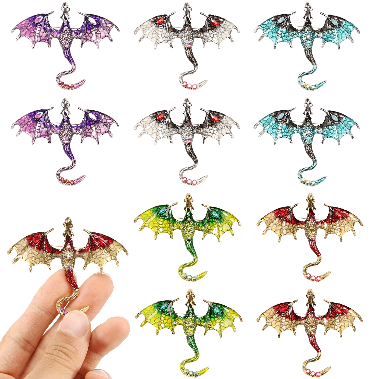 10Pcs Dragon Charms 3D Multicolor Metal Flying Dragon Pendant Set with Enamel Wings for Necklaces Jewelry Making - Image 4