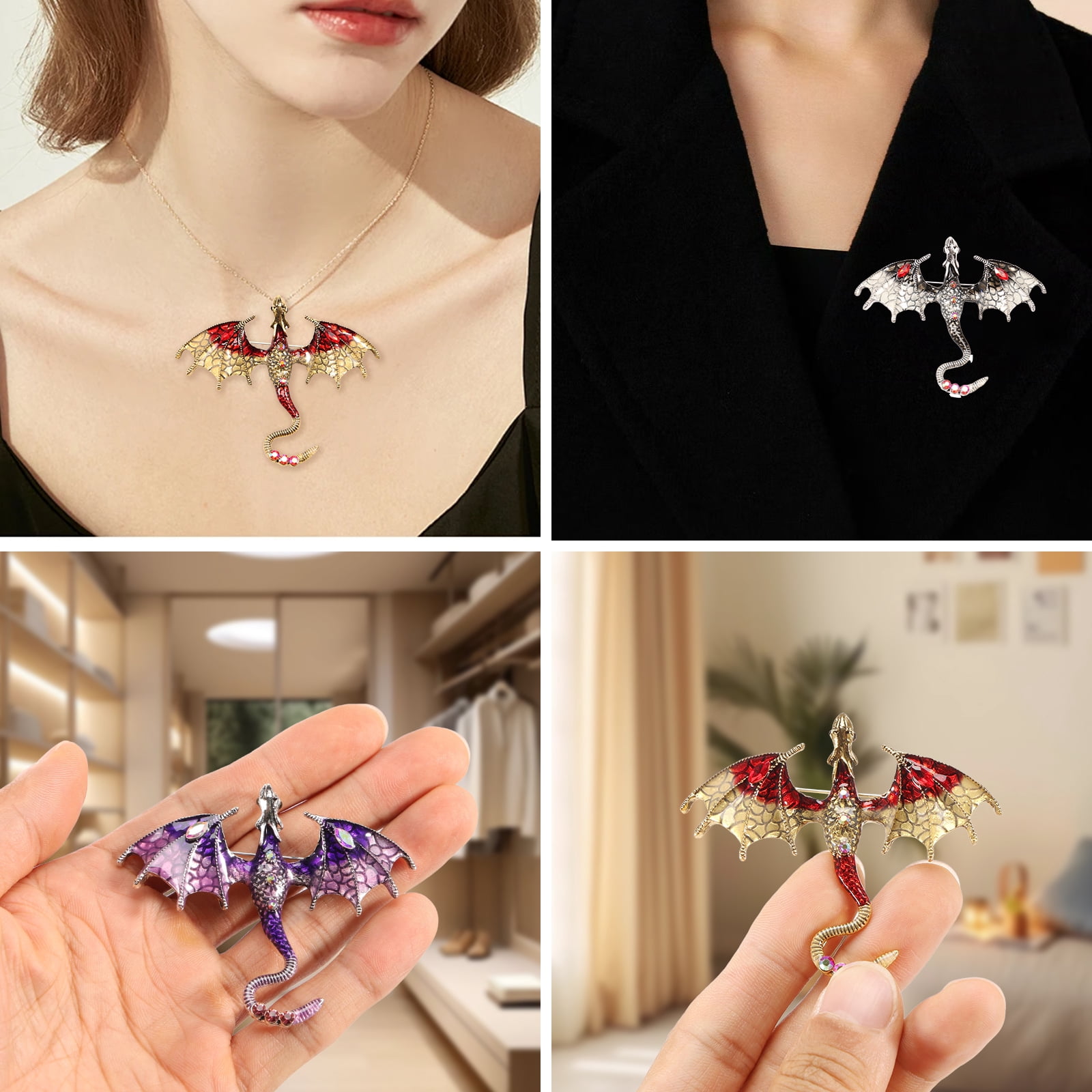 10Pcs Dragon Charms 3D Multicolor Metal Flying Dragon Pendant Set with Enamel Wings for Necklaces Jewelry Making - Image 3