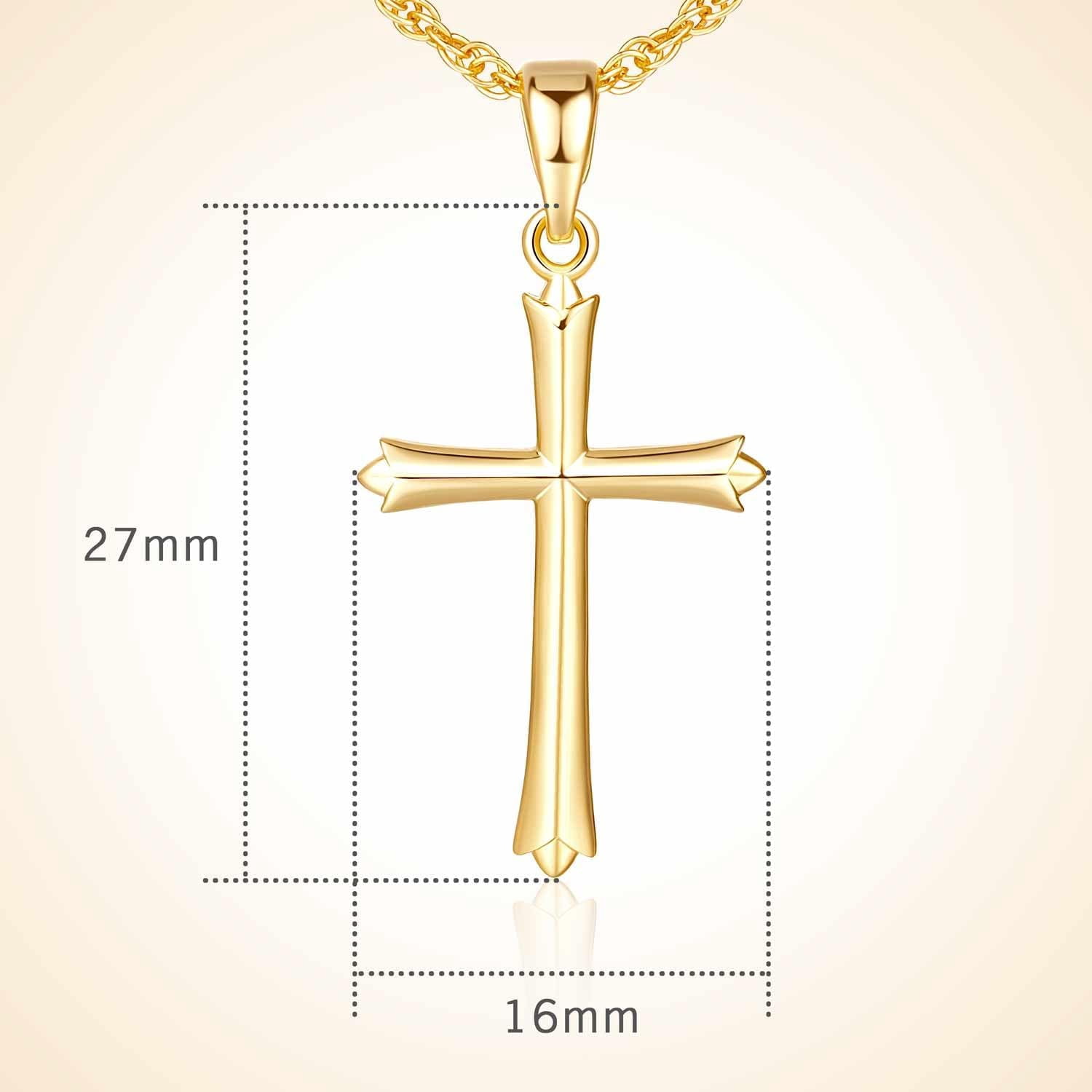 14k Gold Cross Necklace for Women Classic 14K Dainty Gold Chain Cross Pendant Necklaces for Womens Faith Jewelry Christian Gifts Gold Jewelry Graduation Birthday Gifts for Women Her Mom - Image 3