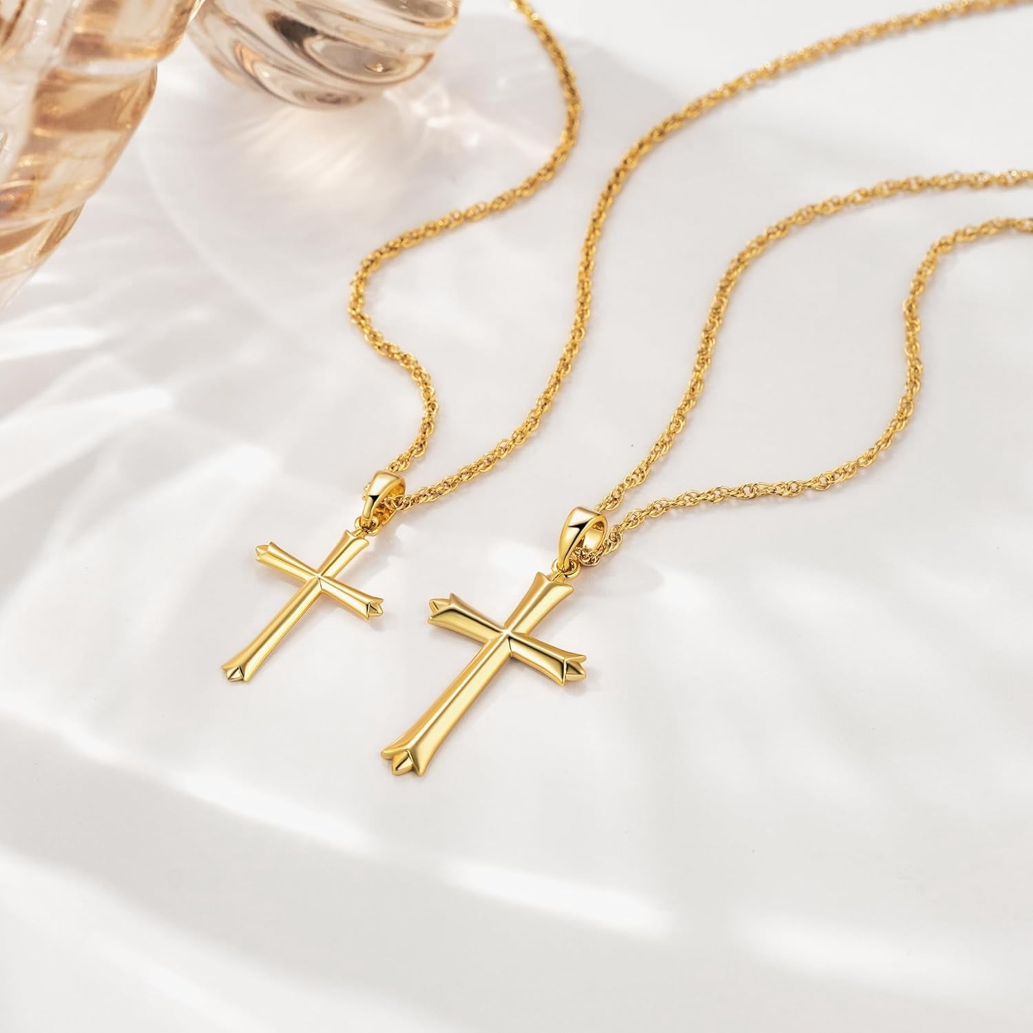 14k Gold Cross Necklace for Women Classic 14K Dainty Gold Chain Cross Pendant Necklaces for Womens Faith Jewelry Christian Gifts Gold Jewelry Graduation Birthday Gifts for Women Her Mom - Image 4