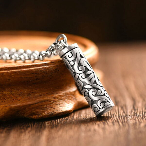 Stainless Steel Pill Case Urn Pendant Memorial Necklace