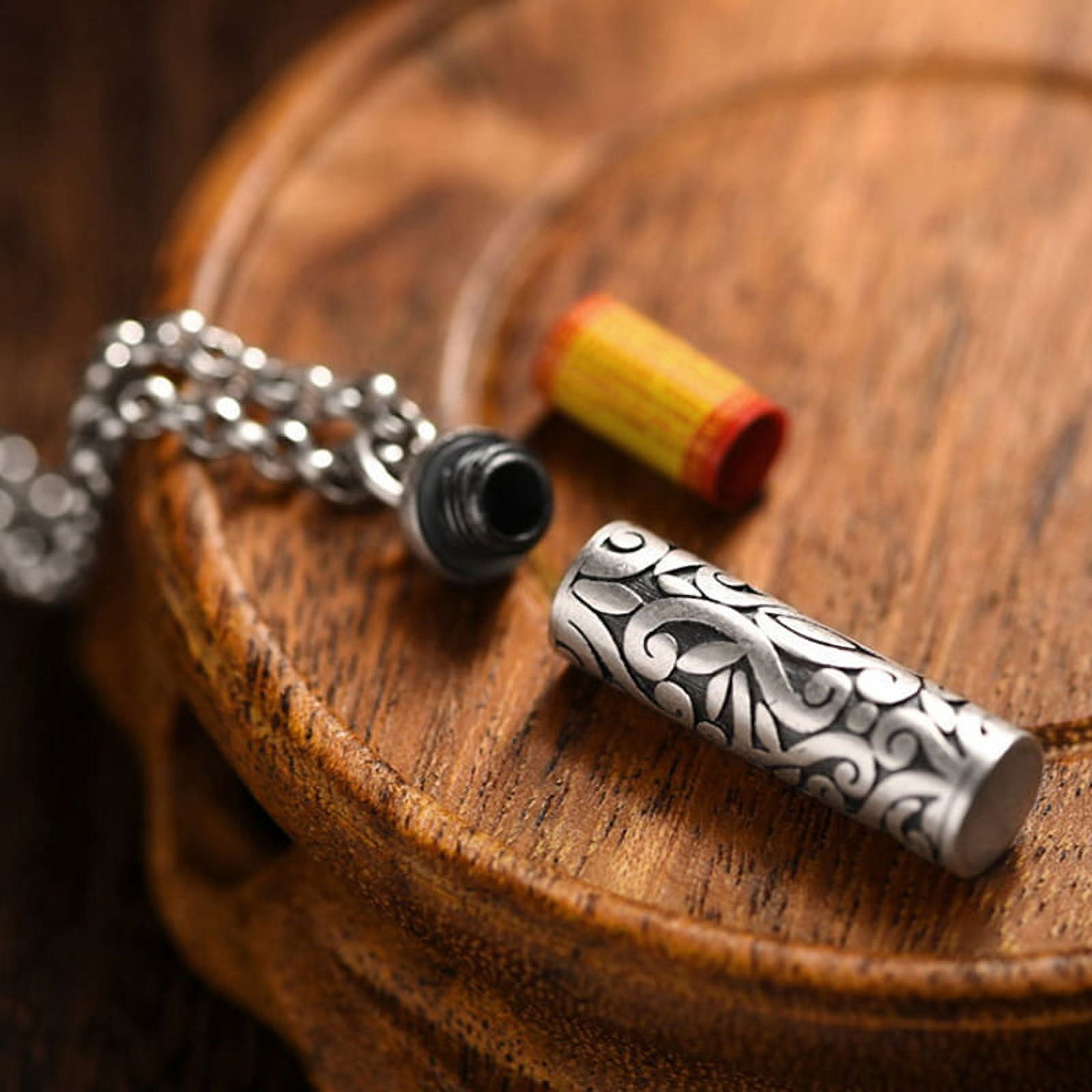 1PC Stainless Steel Pill Case Holder Pill Box Cylinder Urn Pendant Memorial Necklace Jewelry - Image 5