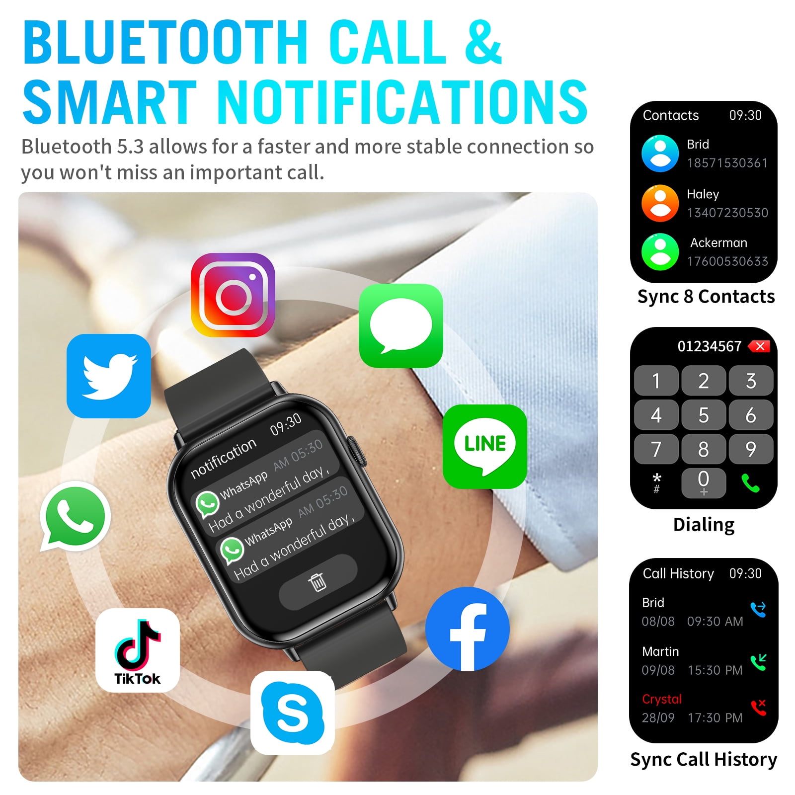 2026 New Smart Watch, 2.01'' HD Screen Smartwatch for Men Women, Answer/Make/Message, 100+ Sports Modes, IP67 Waterproof Compatible with Android and Iphone - Image 2