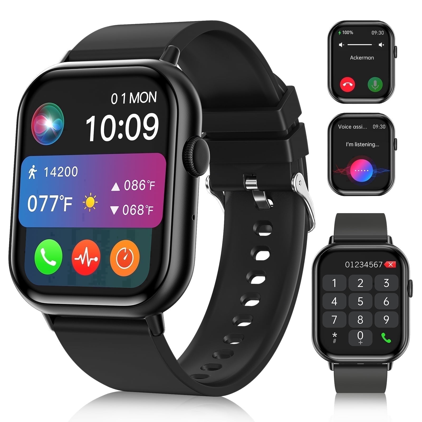 2026 New Smart Watch, 2.01'' HD Screen Smartwatch for Men Women, Answer/Make/Message, 100+ Sports Modes, IP67 Waterproof Compatible with Android and Iphone