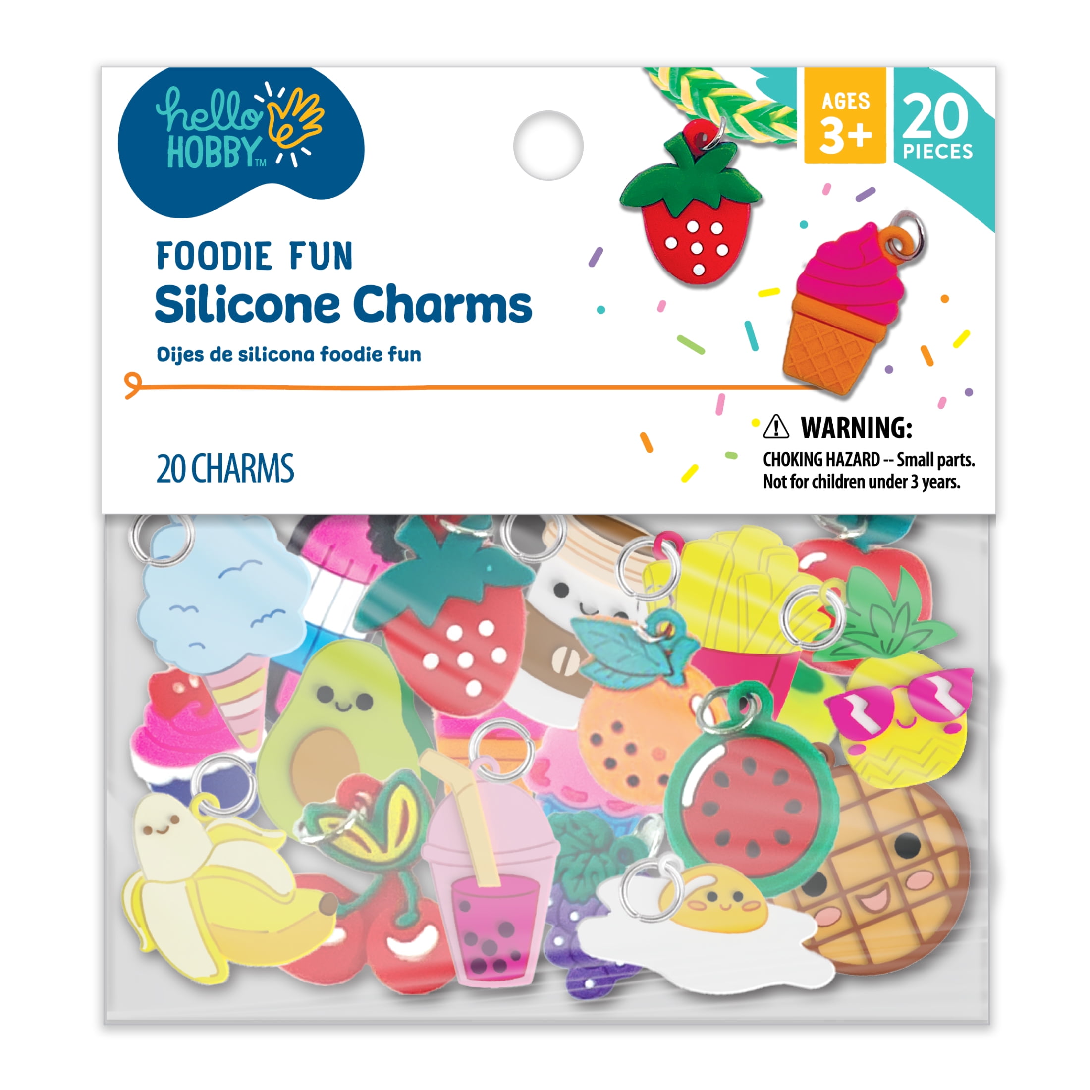 (3 pack) Hello Hobby Silicone Charms for Crafts, Foodie Fun, Unisex Child - Image 2