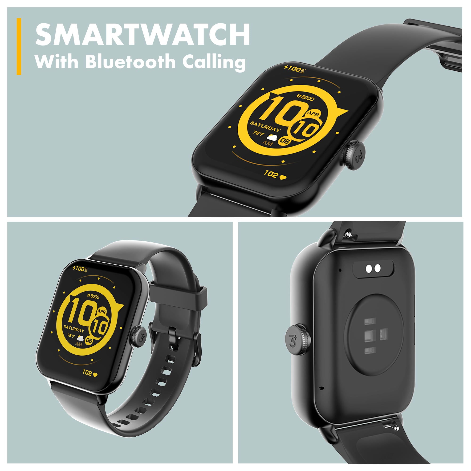 3Plus Vibe Lite BT (Bluetooth Calling) Smartwatch Black - Unisex - Image 3