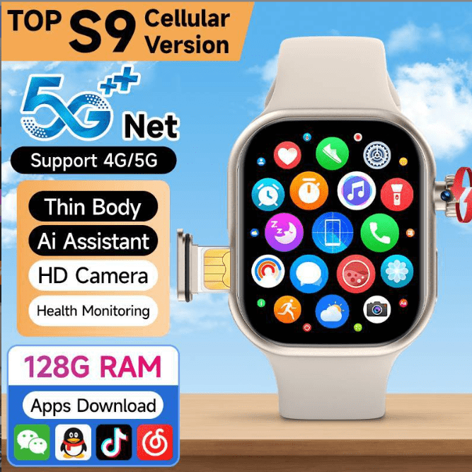5G Smart Watch with SIM Card Slot, Side Button Design Integrated Chip Adult Smartwatch - Image 2