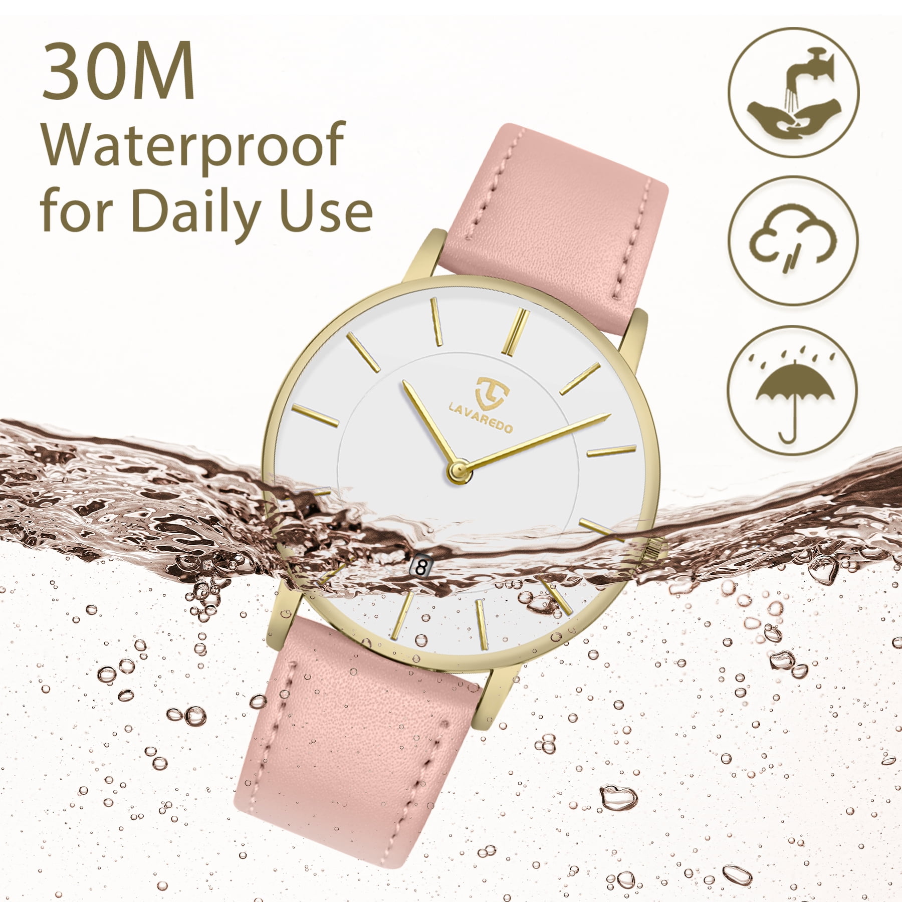 A ALPS Woman Watches Simple Watch for Woman Analog Ultra Thin Minimalist Wristwatches with Leather Strap Gifts for Women - Image 5