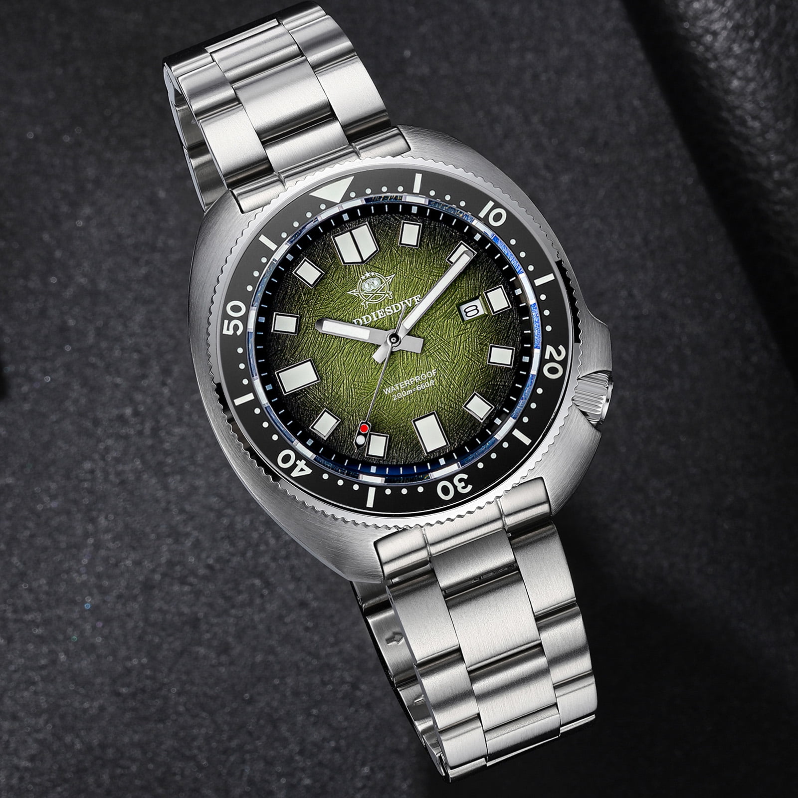 ADDIESDIVE AD2511 200M Diver Watch, 43.8mm Stainless Steel Ceramic Bezel Sapphire Glass Luminous Men's Wristwatch - Image 2