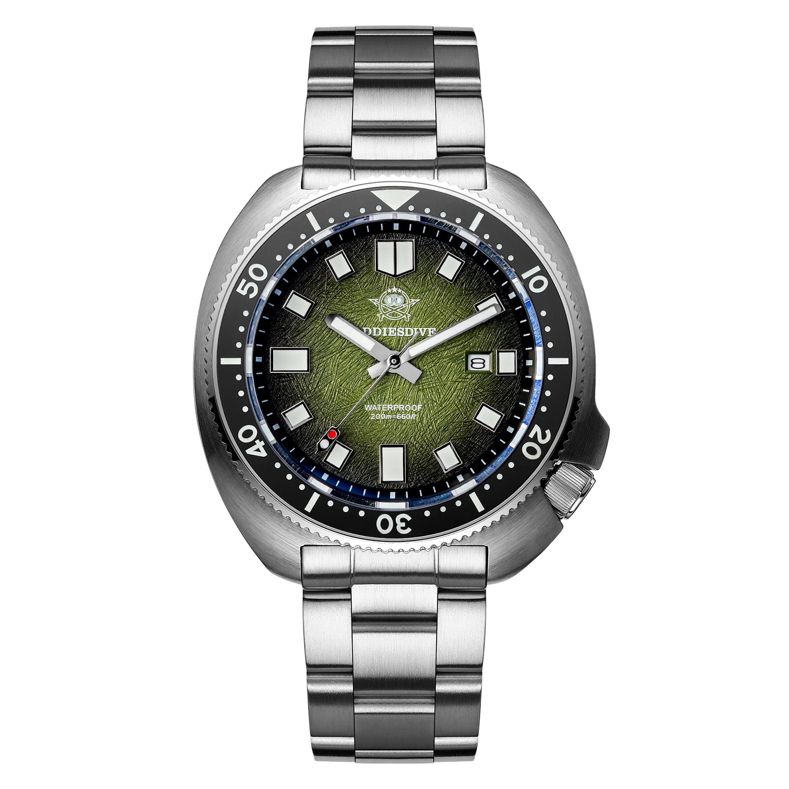 ADDIESDIVE AD2511 200M Diver Watch, 43.8mm Stainless Steel Ceramic Bezel Sapphire Glass Luminous Men's Wristwatch