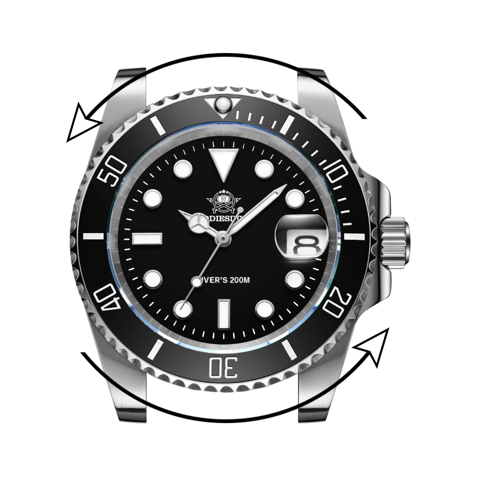 ADDIESDIVE Men's Dive Watch 41mm, Japanese Quartz Movement, 200M Waterproof, Mineral Crystal, Stainless Steel Watch, Gift for Men - Image 3