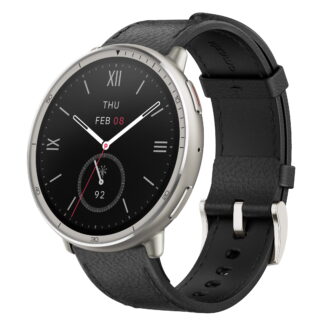 Amazfit Active 2 Smart Watch 44mm, GPS Maps with Direction, Fitness Tracker, 10 Day Battery, Sleep Monitor, 160+ Sport Modes, Water Resistant, for Android & Apple iPhone, Black Leather