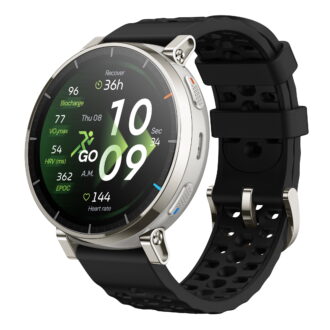 Amazfit Active 3 Premium GPS Running Smart Watch, 1.32" AMOLED Sapphire Display, 12-Day Battery, Offline Maps, 170+ Workout Modes, Heart Rate & Fitness Tracker for Android & iPhone - Apex Silver