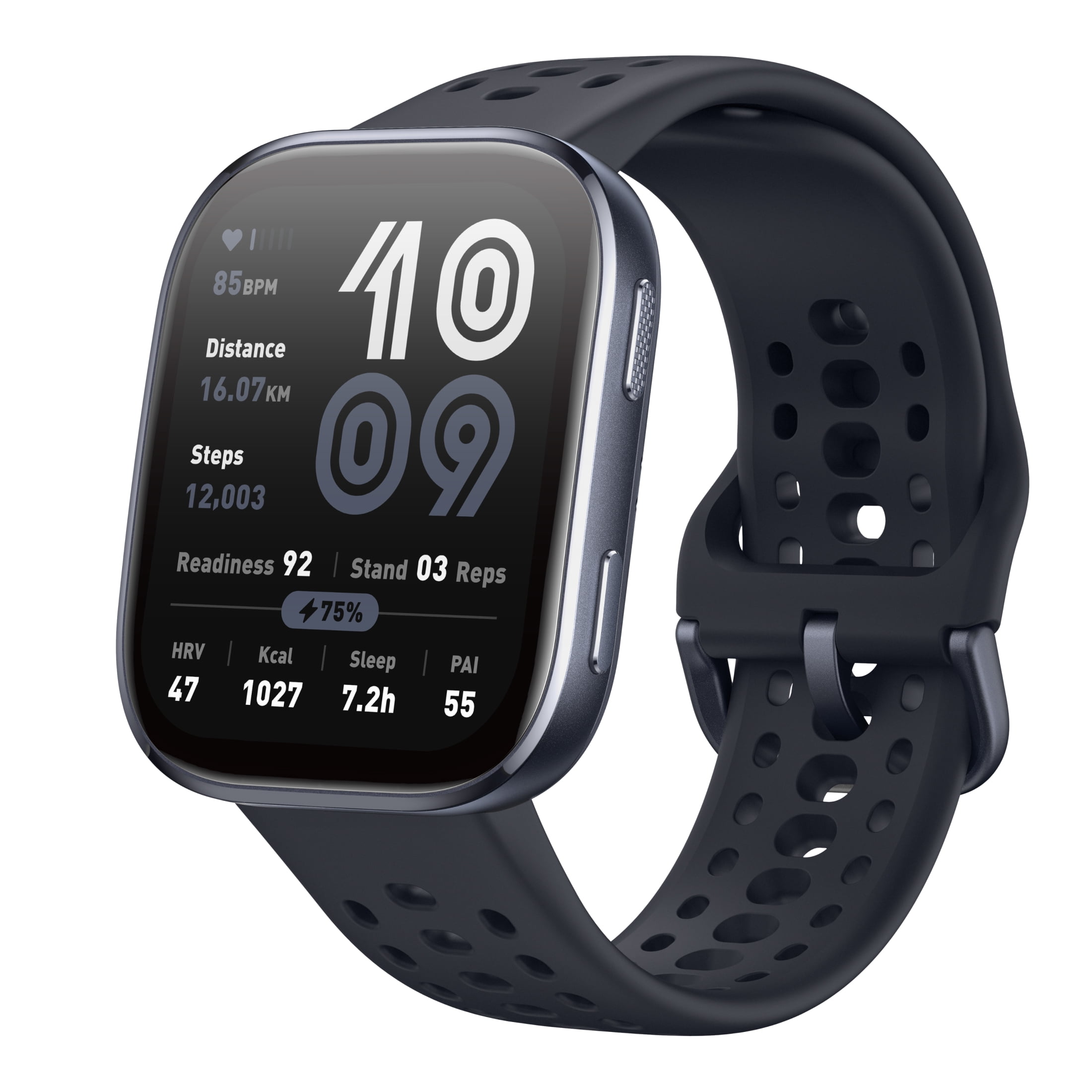 Amazfit Bip 6 Smart Watch 46mm, 14 Day Battery, 1.97" AMOLED Display, GPS & Free Maps, AI, Bluetooth Call & Text, w/Health, Fitness & Sleep Tracker, 140+ Workout Modes, Water-Resistance, Black