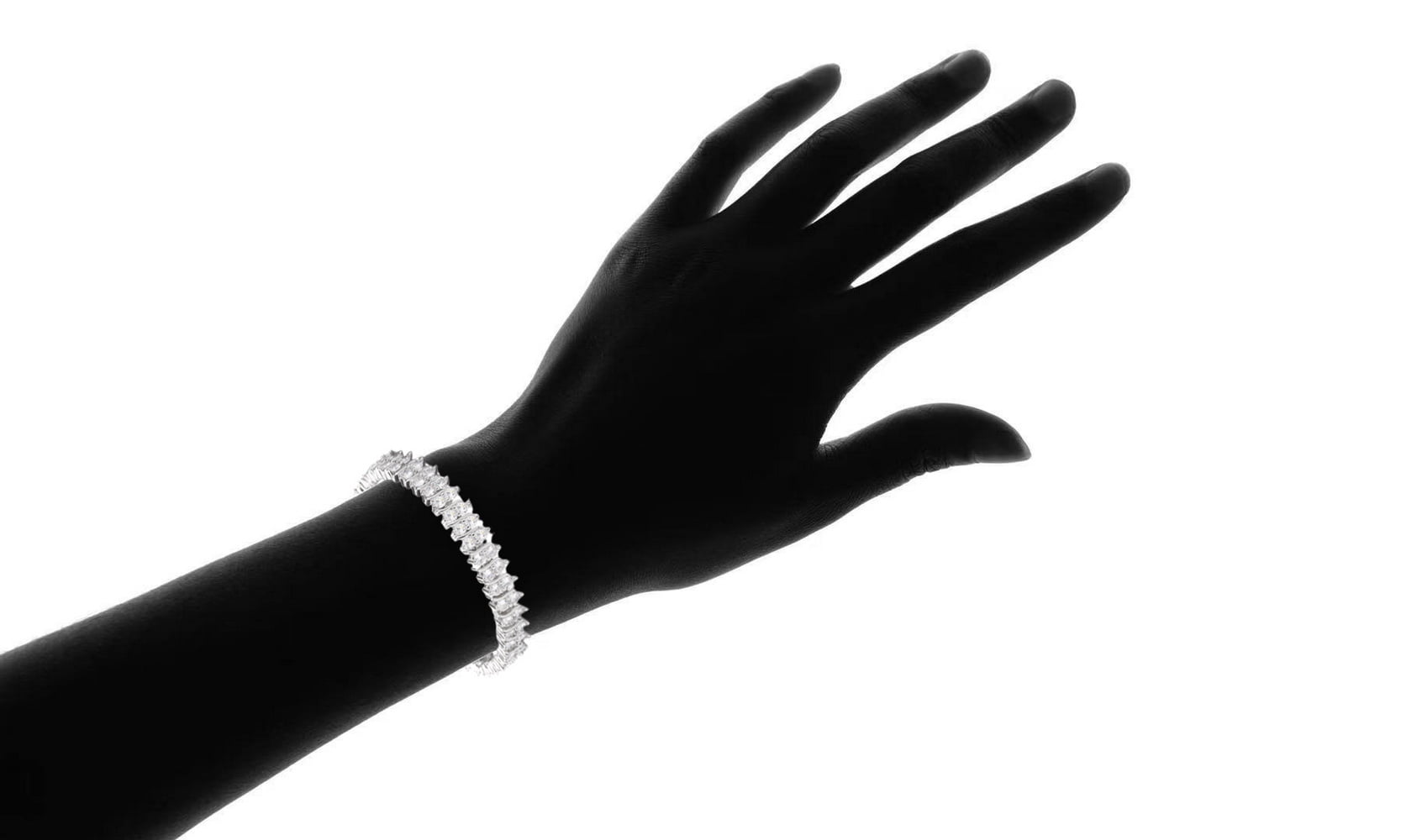 Amy and Annette 18K White Gold Plated Simulated Diamond Tennis Bracelet, Jewelry - Image 3