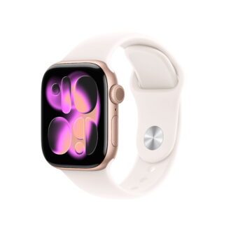 Apple Watch Series 11 GPS 42mm Rose Gold Aluminum Case with Light Blush Sport Band - S/M, 24 Hour Battery Life, 1 Each