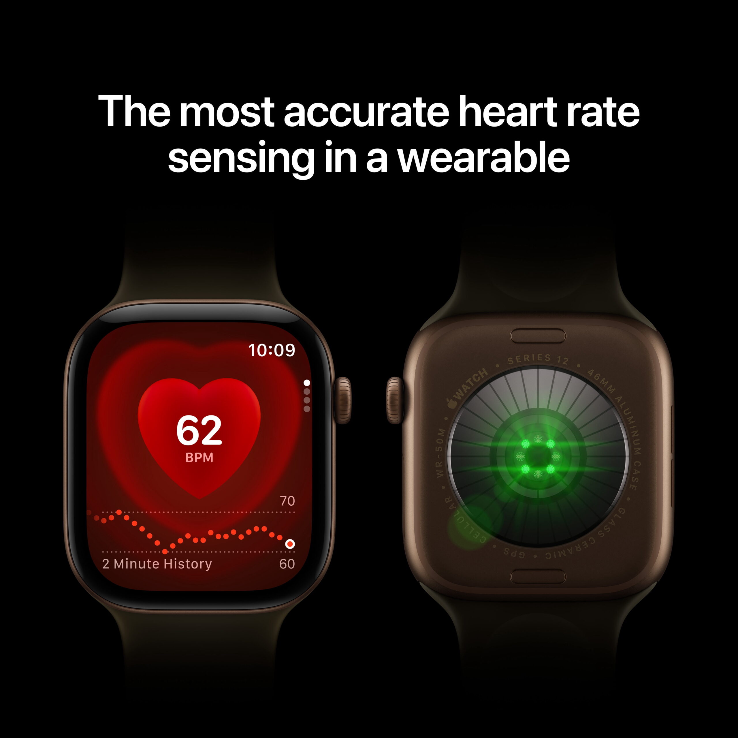 Apple Watch Series 12 GPS 42mm Dark Bronze Aluminum Case with Olive Sport Band - S/M - Image 4