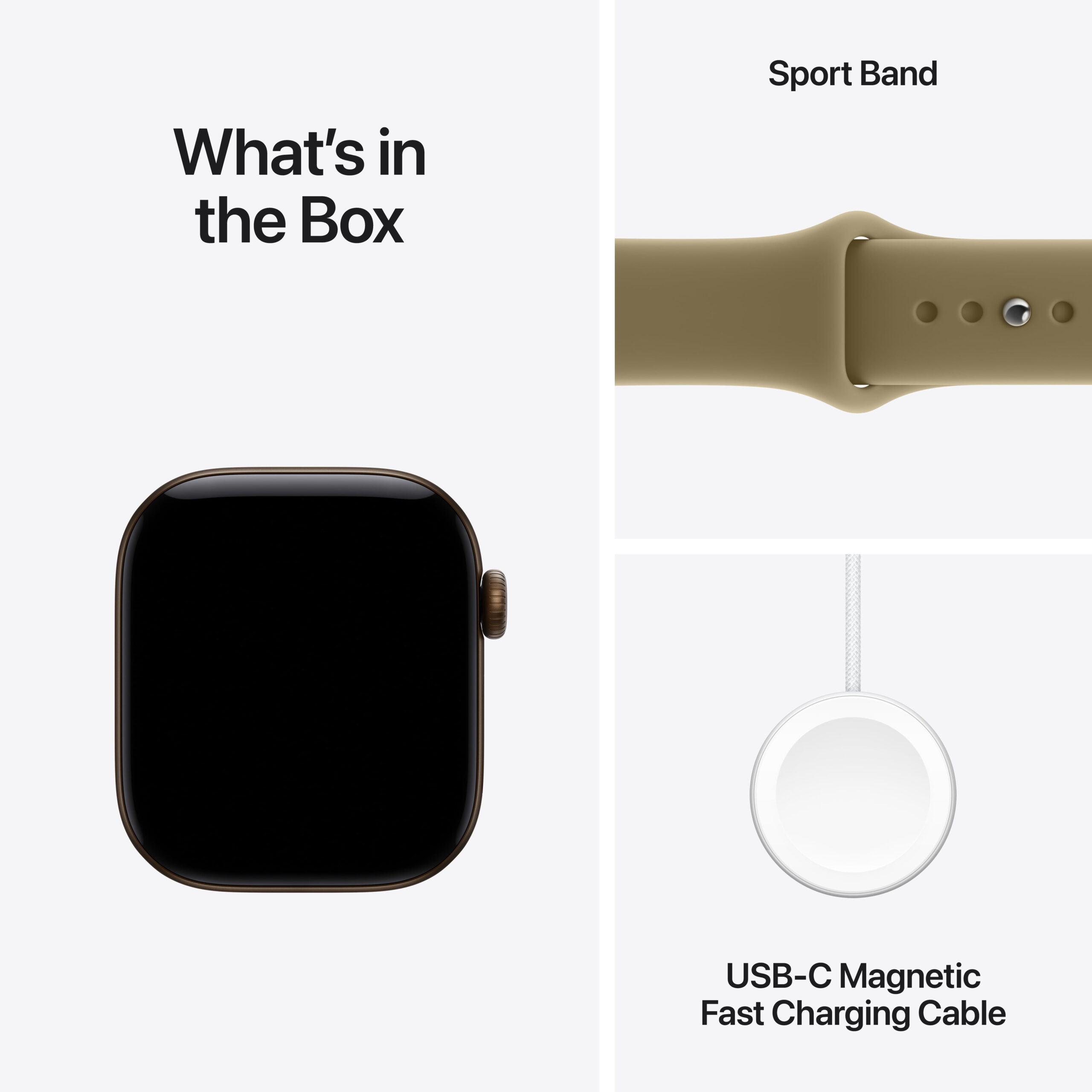 Apple Watch Series 12 GPS 42mm Dark Bronze Aluminum Case with Olive Sport Band - S/M - Image 3