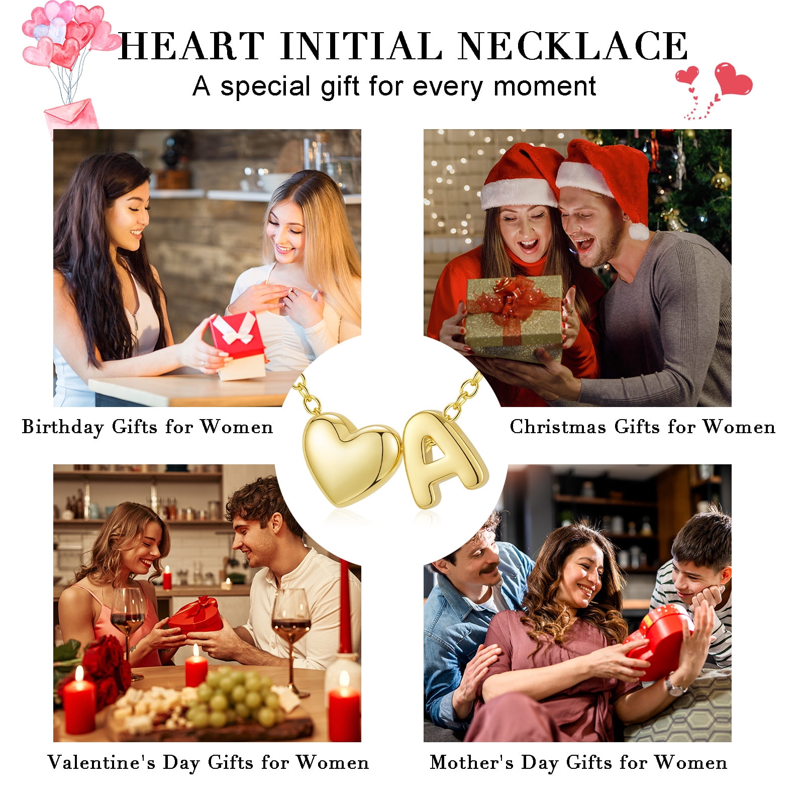 APSVO 18K Gold Plated Love Heart Initial Necklaces for Women Girls Letter S Pendant Chain Birthday Graduation Jewelry Gifts Teen Mom Her Wife Kids Female Lady Daughter Age Ideas - Image 2