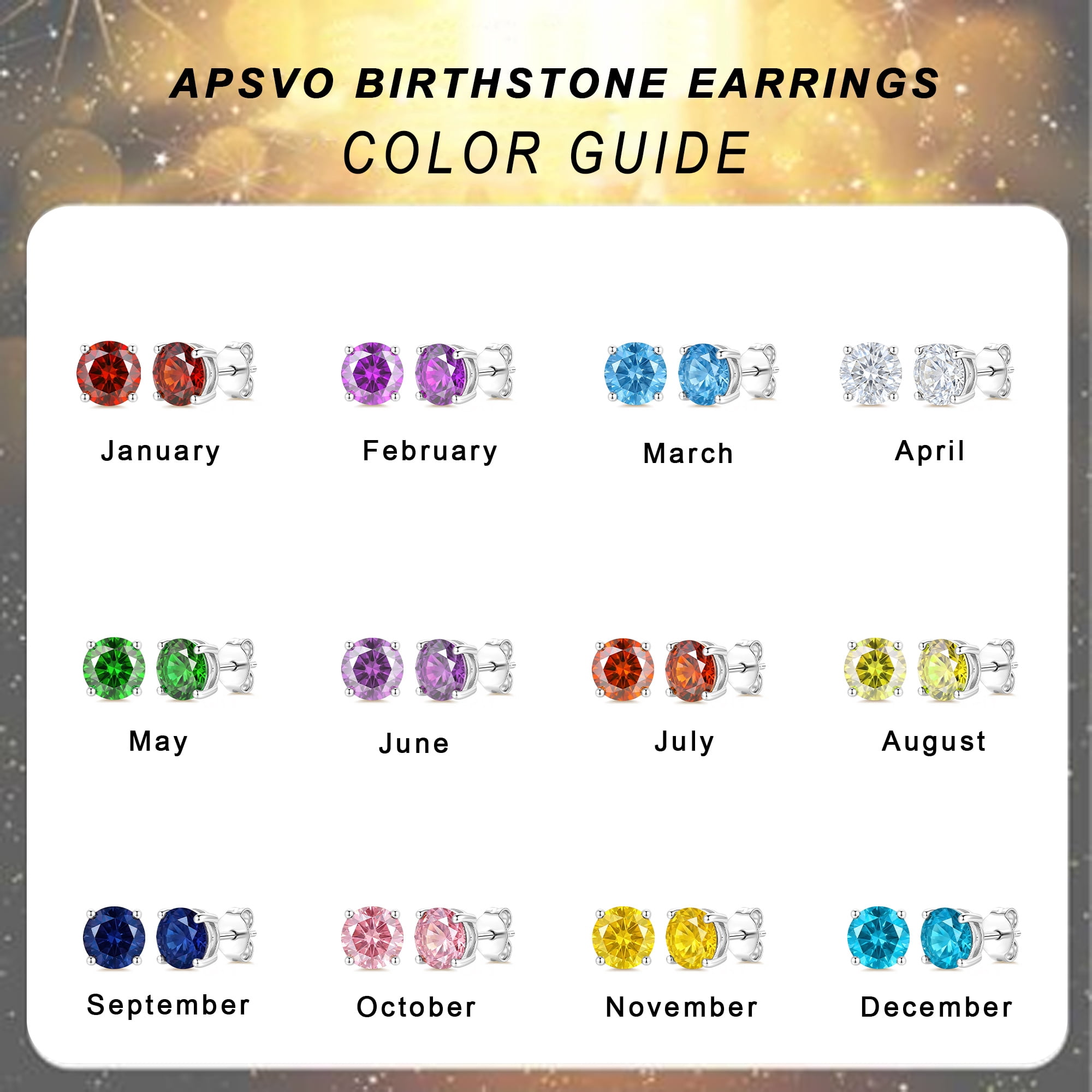 APSVO 5 Pairs 18K White Gold Plated Stud Earrings for Women S925 Sterling Silver Post April Birthstone Earrings Set with CZ Crystal Birthday Mother's Day Jewelry Gifts Mom Wife Age Ideas - Image 5