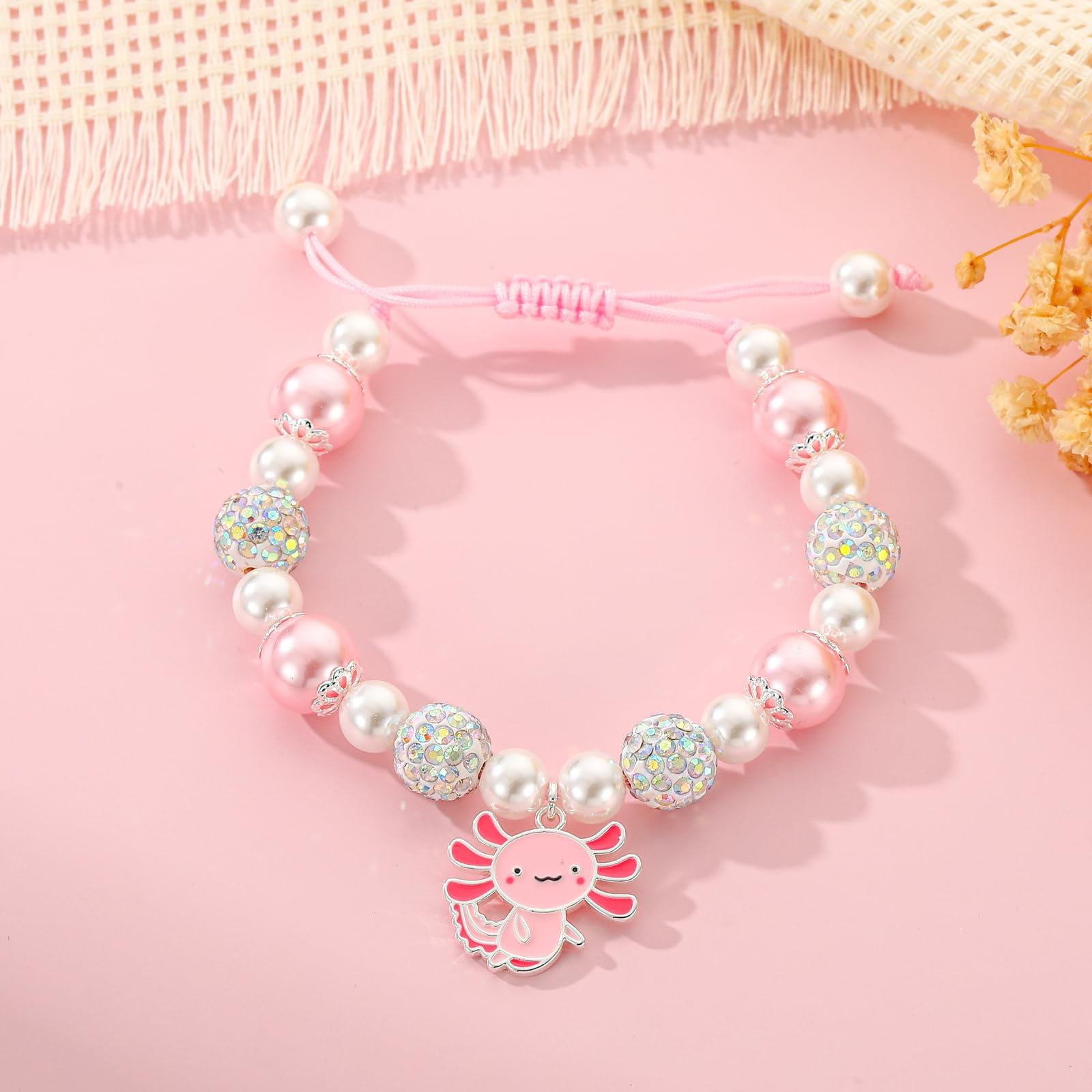 APSVO Axolotl Charm Bracelets for Teen Girls Daughter Natural Stone Beaded Bracelet Birthday Graduation Jewelry Gifts Teen Tween Preteen Kids 7 8 9 10 11 12 13 14 Year Old Age - Image 5