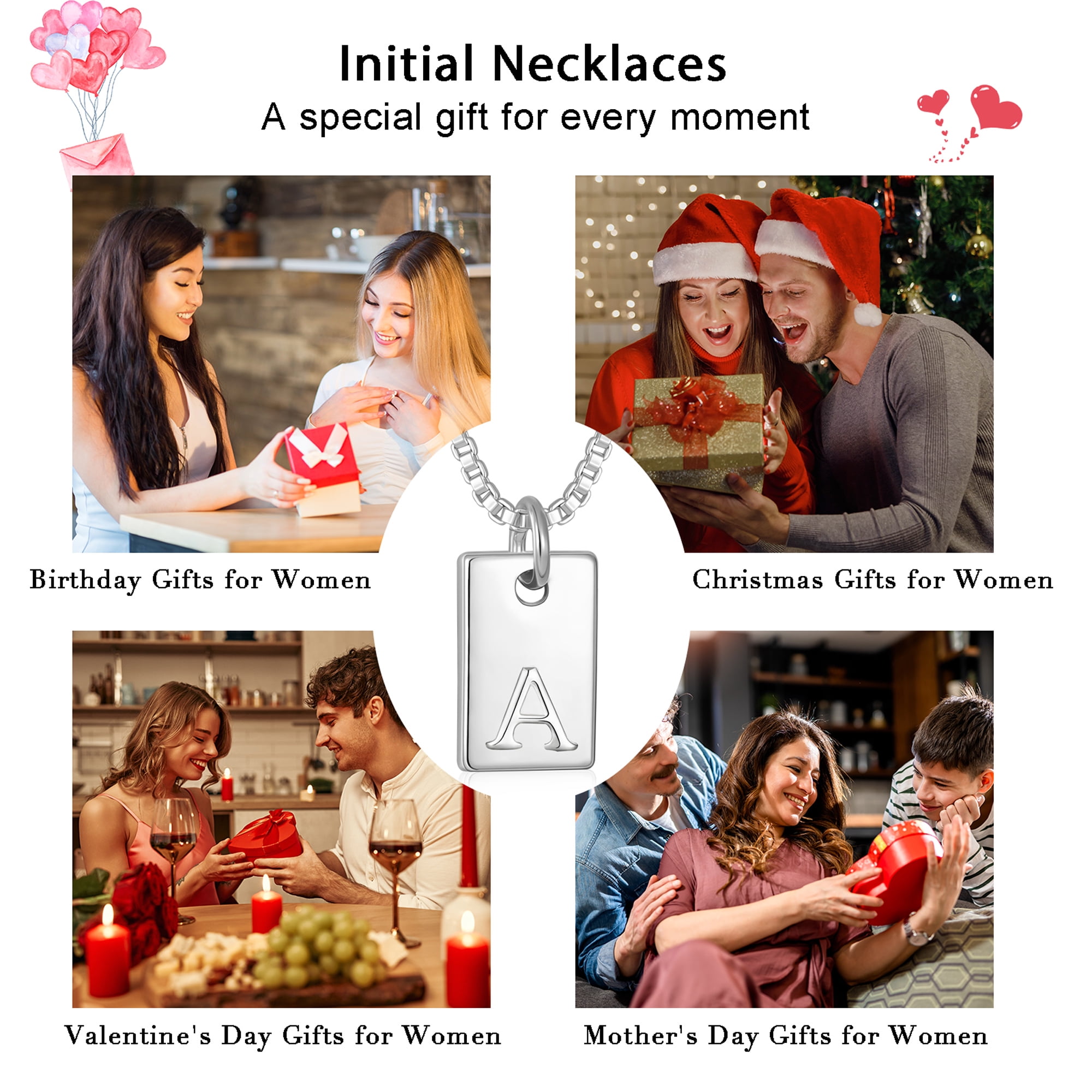 APSVO S925 Sterling Silver Plated Initial Necklaces for Women Girls Letter A Pendant Chain Birthday Christmas Jewelry Gifts Teen Her Tween Preteen Mom Adults Female Stocking Stuffers Kids Ideas - Image 4