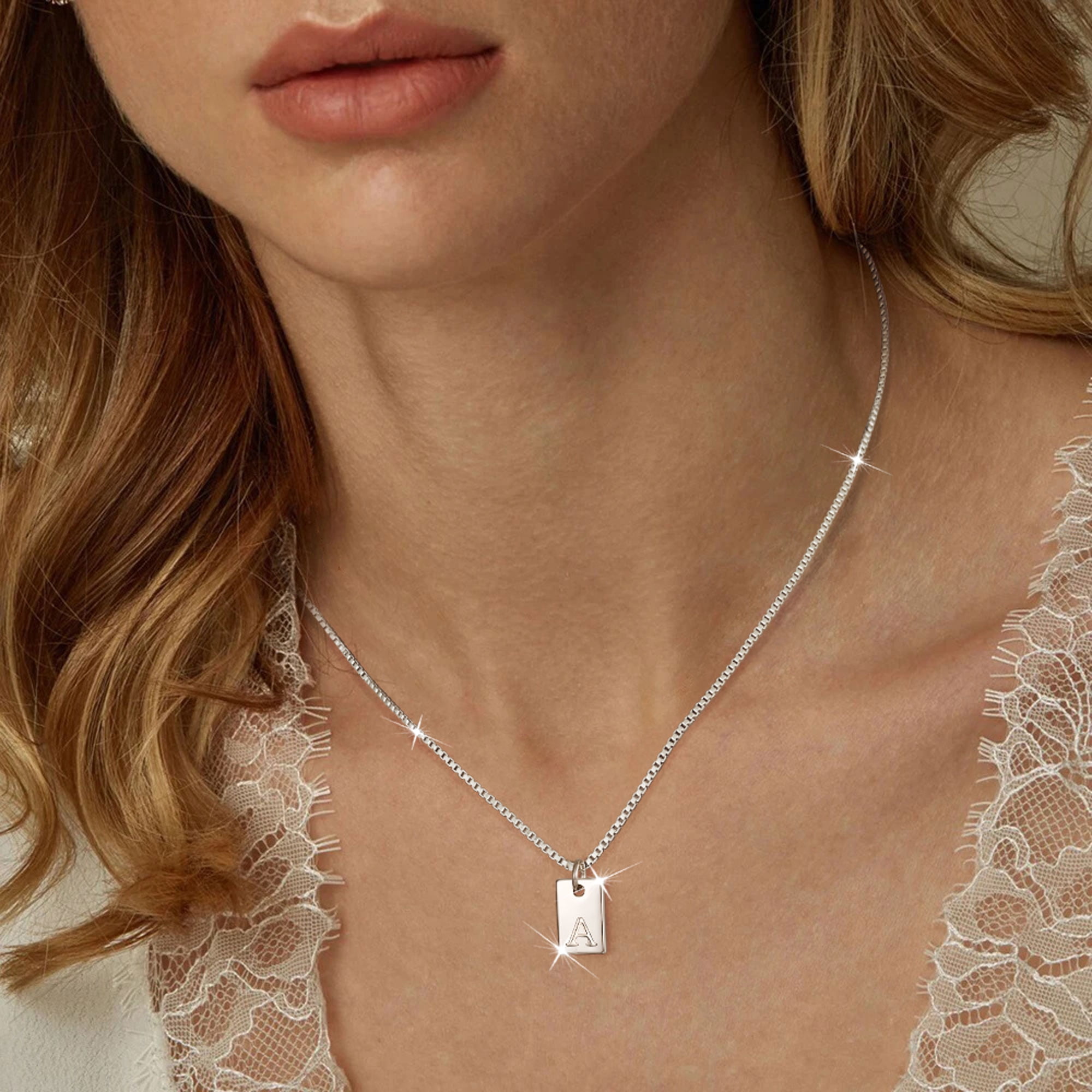 APSVO S925 Sterling Silver Plated Initial Necklaces for Women Girls Letter A Pendant Chain Birthday Christmas Jewelry Gifts Teen Her Tween Preteen Mom Adults Female Stocking Stuffers Kids Ideas - Image 5