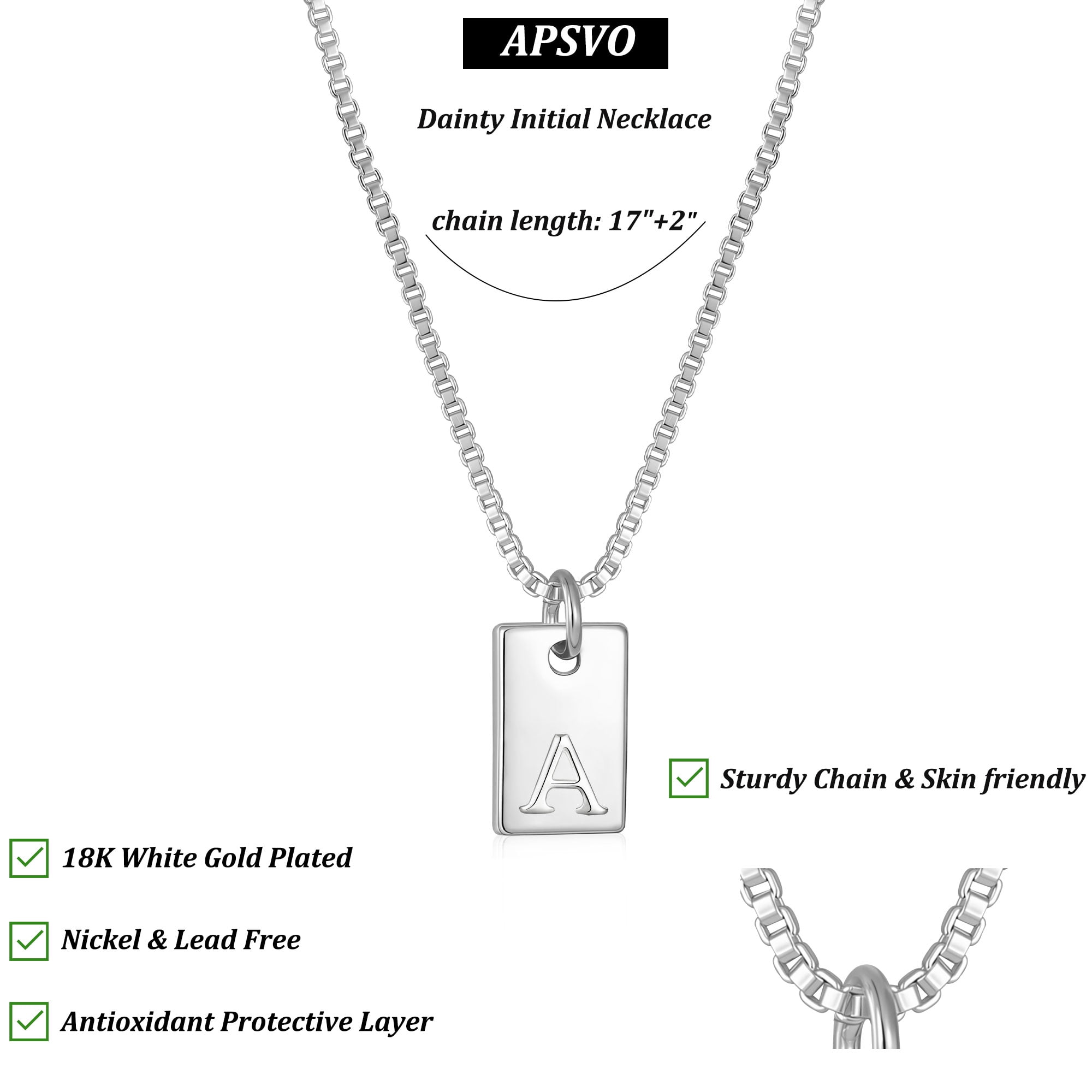 APSVO S925 Sterling Silver Plated Initial Necklaces for Women Girls Letter A Pendant Chain Birthday Christmas Jewelry Gifts Teen Her Tween Preteen Mom Adults Female Stocking Stuffers Kids Ideas - Image 3