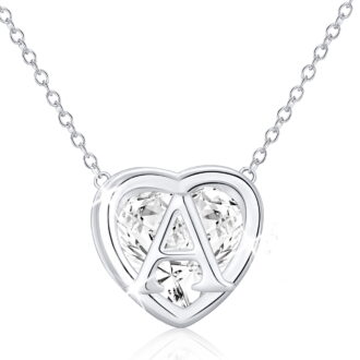 APSVO S925 Sterling Silver Plated Love Heart Initial Necklaces for Women Girls CZ Letter A Pendant Chain Birthday Birthday Graduation Jewelry Gifts Teen Her Mom Wife Adults Girlfriend Kids Age Ideas