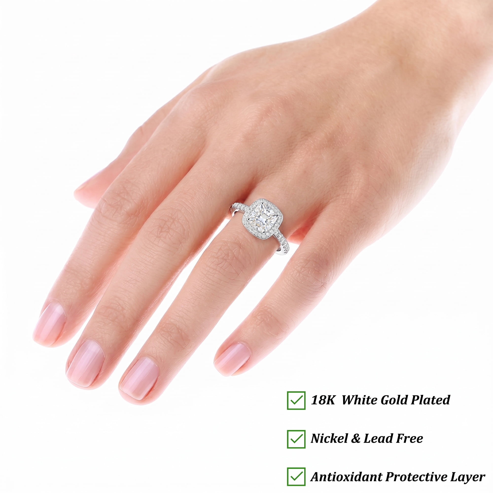 APSVO S925 Sterling Silver Plated Rings for Women CZ Eternity Promise Wedding Band Engagement Rings Birthday Graduation Prom Mothers Day Jewelry Gifts Her Girlfriend Wife Female Adults Teen Ideas - Image 5