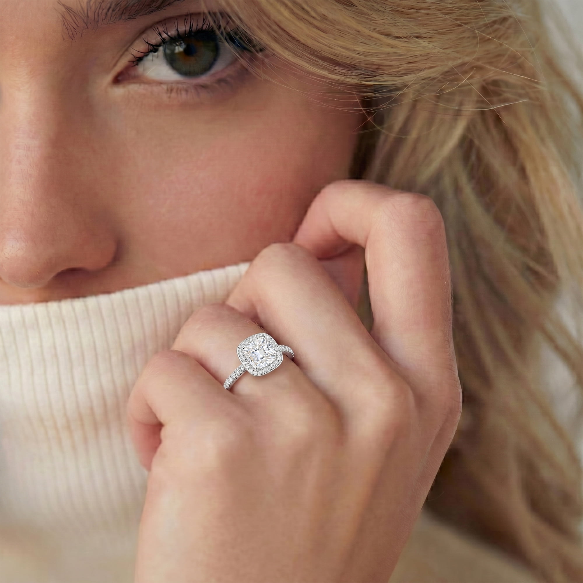 APSVO S925 Sterling Silver Plated Rings for Women CZ Eternity Promise Wedding Band Engagement Rings Birthday Graduation Prom Mothers Day Jewelry Gifts Her Girlfriend Wife Female Adults Teen Ideas - Image 2