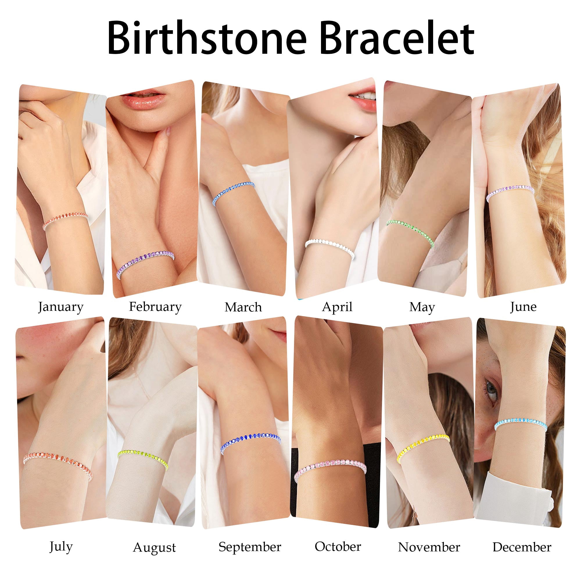 APSVO S925 Sterling Silver Plated Tennis Bracelets for Women Girls CZ April Birthstone Bracelets with Crystal Birthday Graduation Mothers Day Jewelry Gifts Teen Her Mom Adult Kids Ideas - Image 5