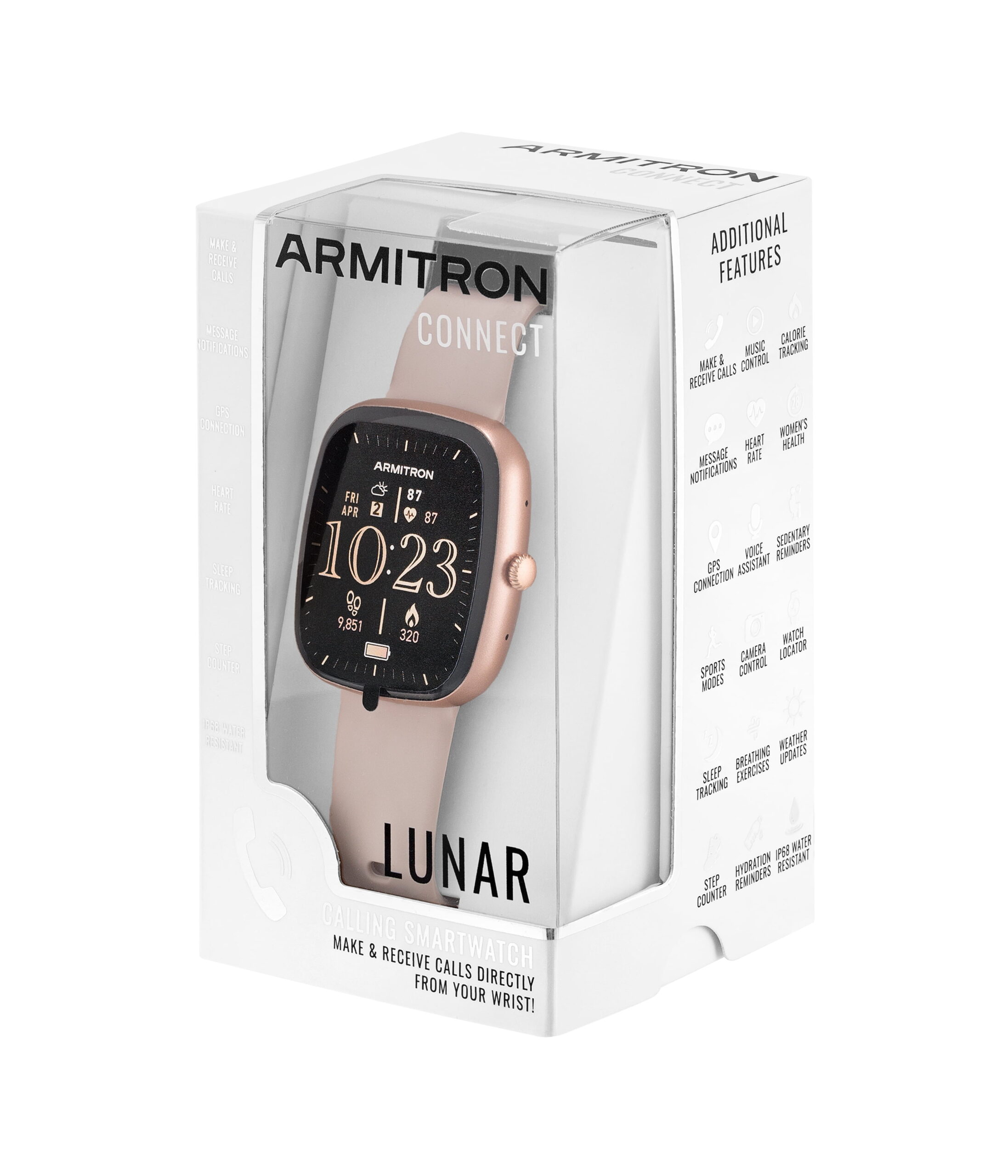 Armitron Connect - Unisex Eclipse Smartwatch - Make and Receive Calls - Beige Silicone Band - Image 4