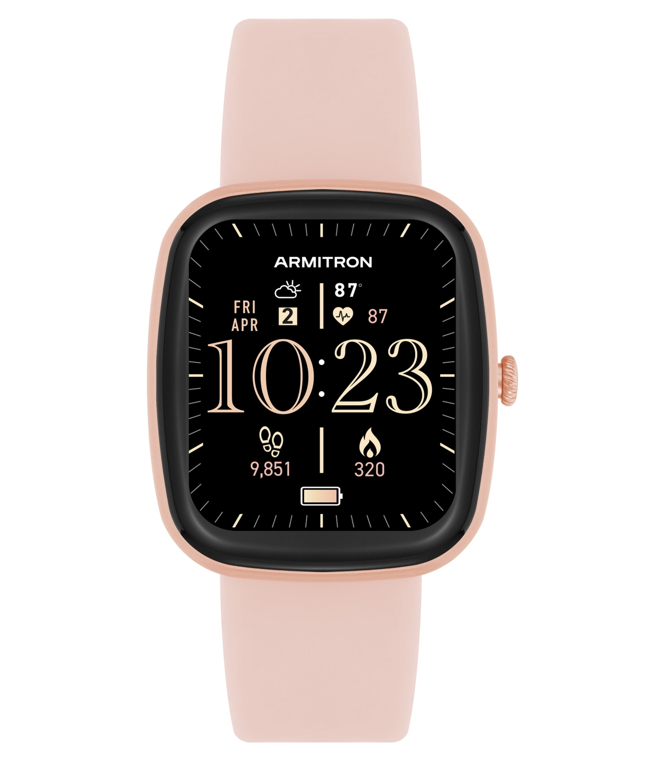 Armitron Connect - Unisex Eclipse Smartwatch - Make and Receive Calls - Beige Silicone Band