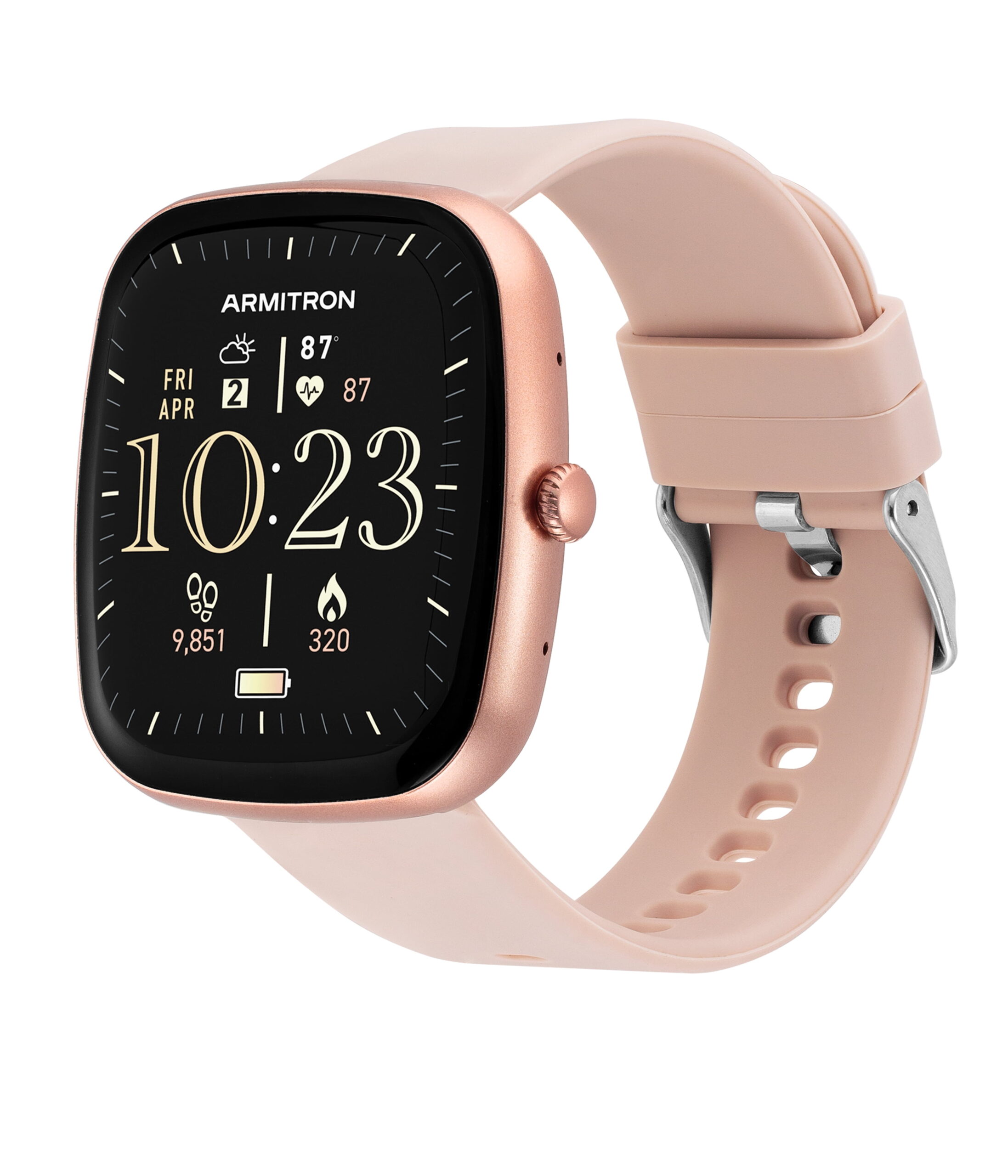 Armitron Connect - Unisex Eclipse Smartwatch - Make and Receive Calls - Beige Silicone Band - Image 5