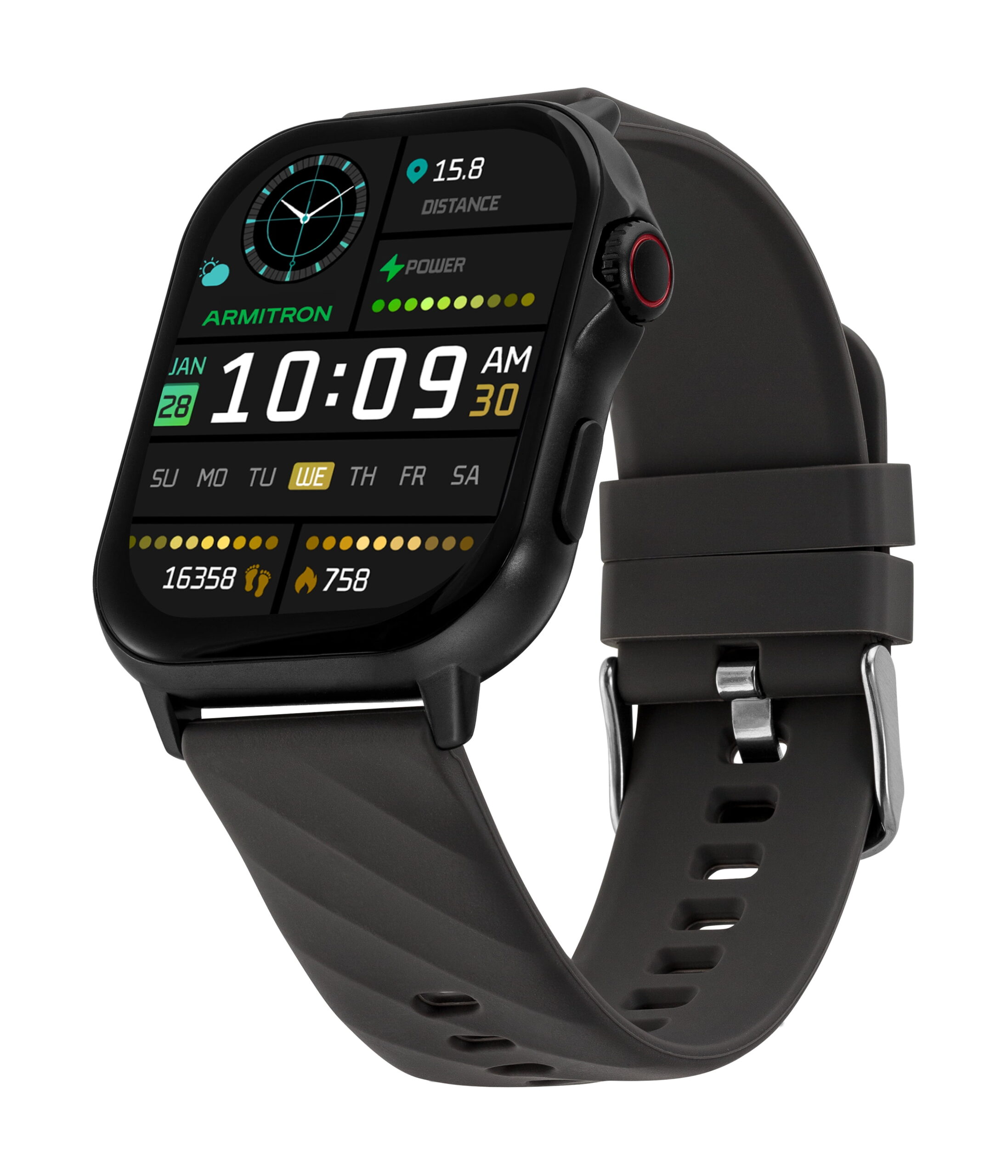 Armitron Connect - Unisex Eclipse Smartwatch - Make and Receive Calls - Gray Silicone Band - Image 3