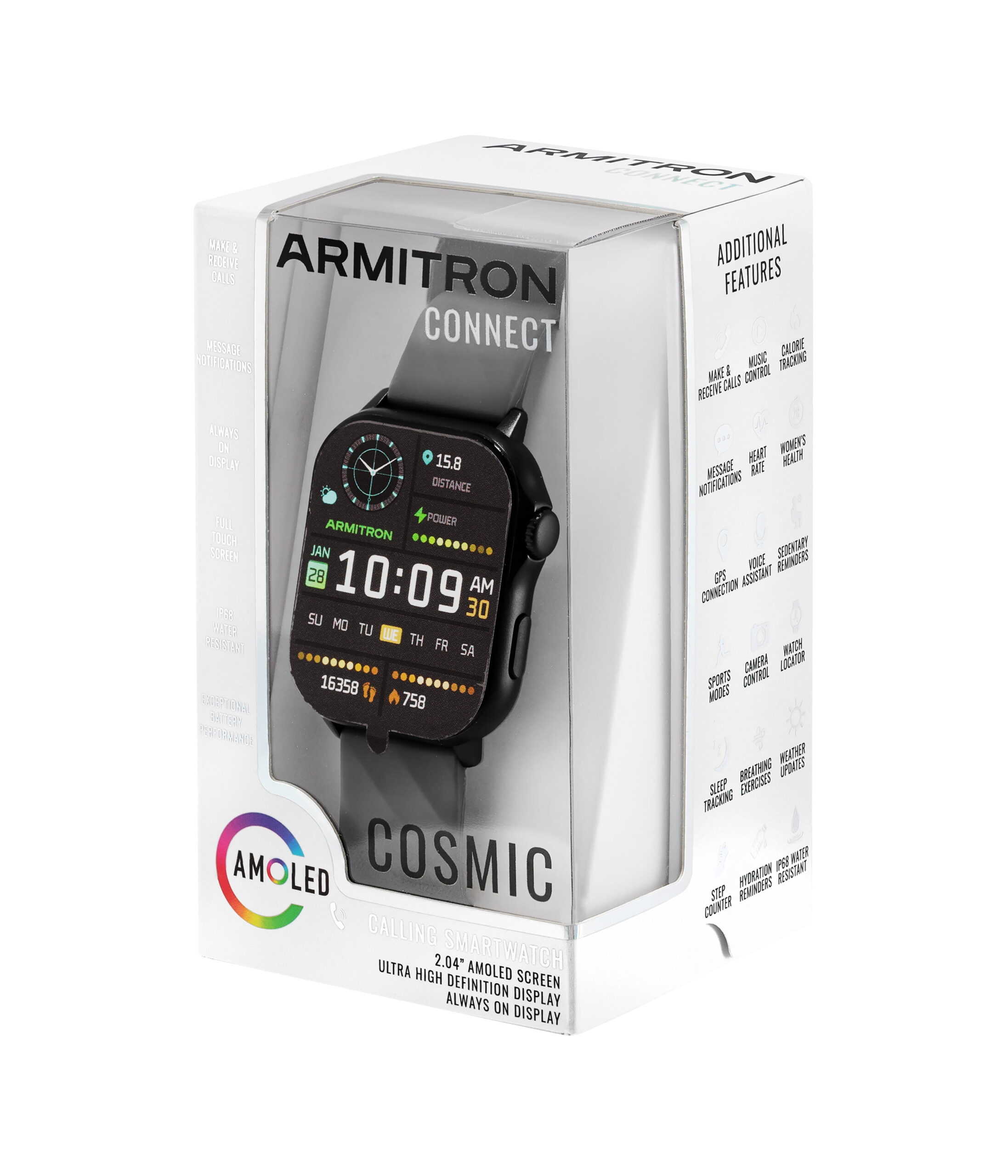 Armitron Connect - Unisex Eclipse Smartwatch - Make and Receive Calls - Gray Silicone Band - Image 4