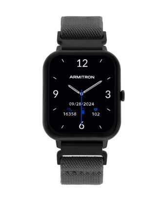 Armitron Eclipse Adult 45mm w/Voice Assistant & Backlight Smart Watch w/Charging Cable, Watch Band, Gray