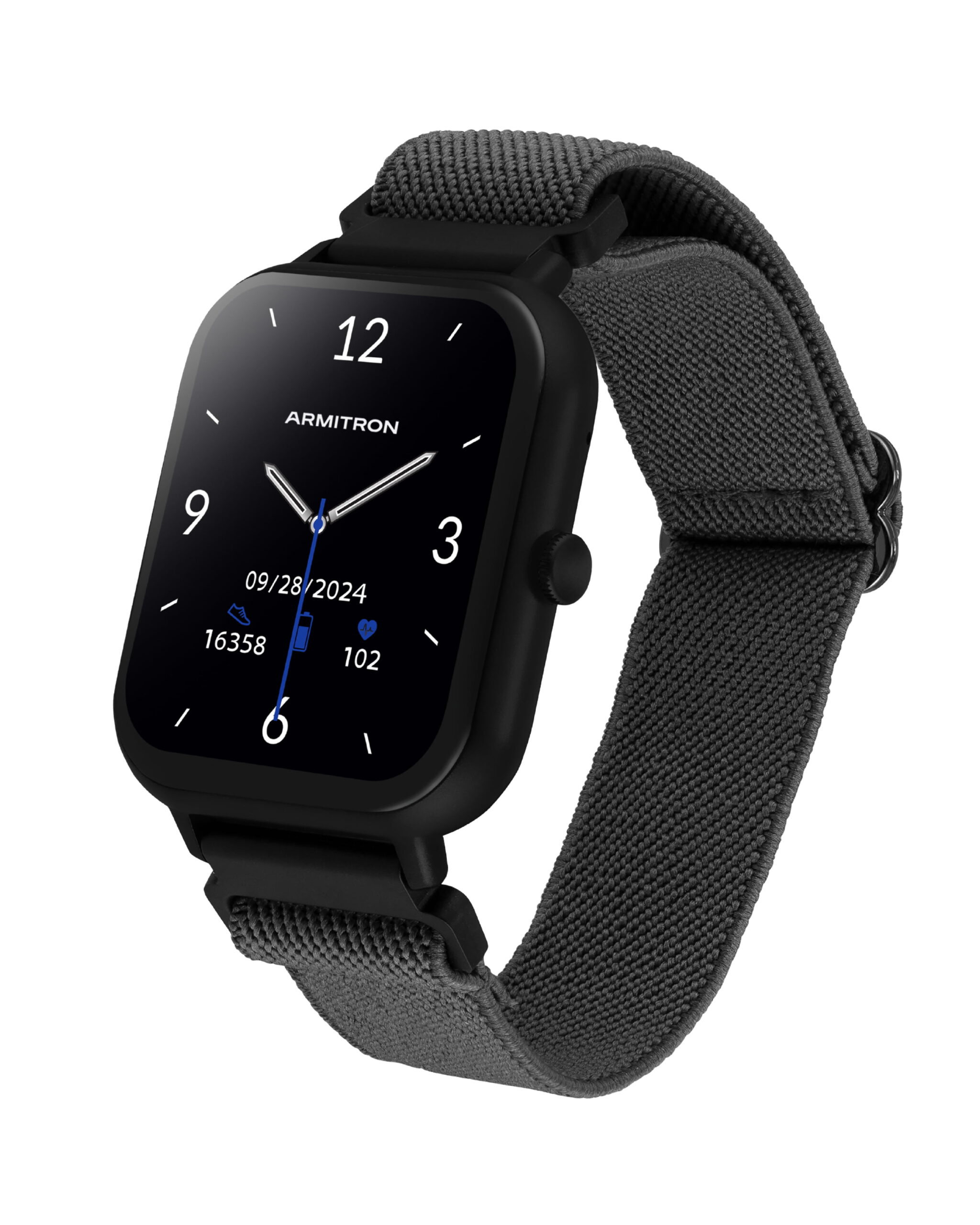 Armitron Eclipse Adult 45mm w/Voice Assistant & Backlight Smart Watch w/Charging Cable, Watch Band, Gray - Image 5