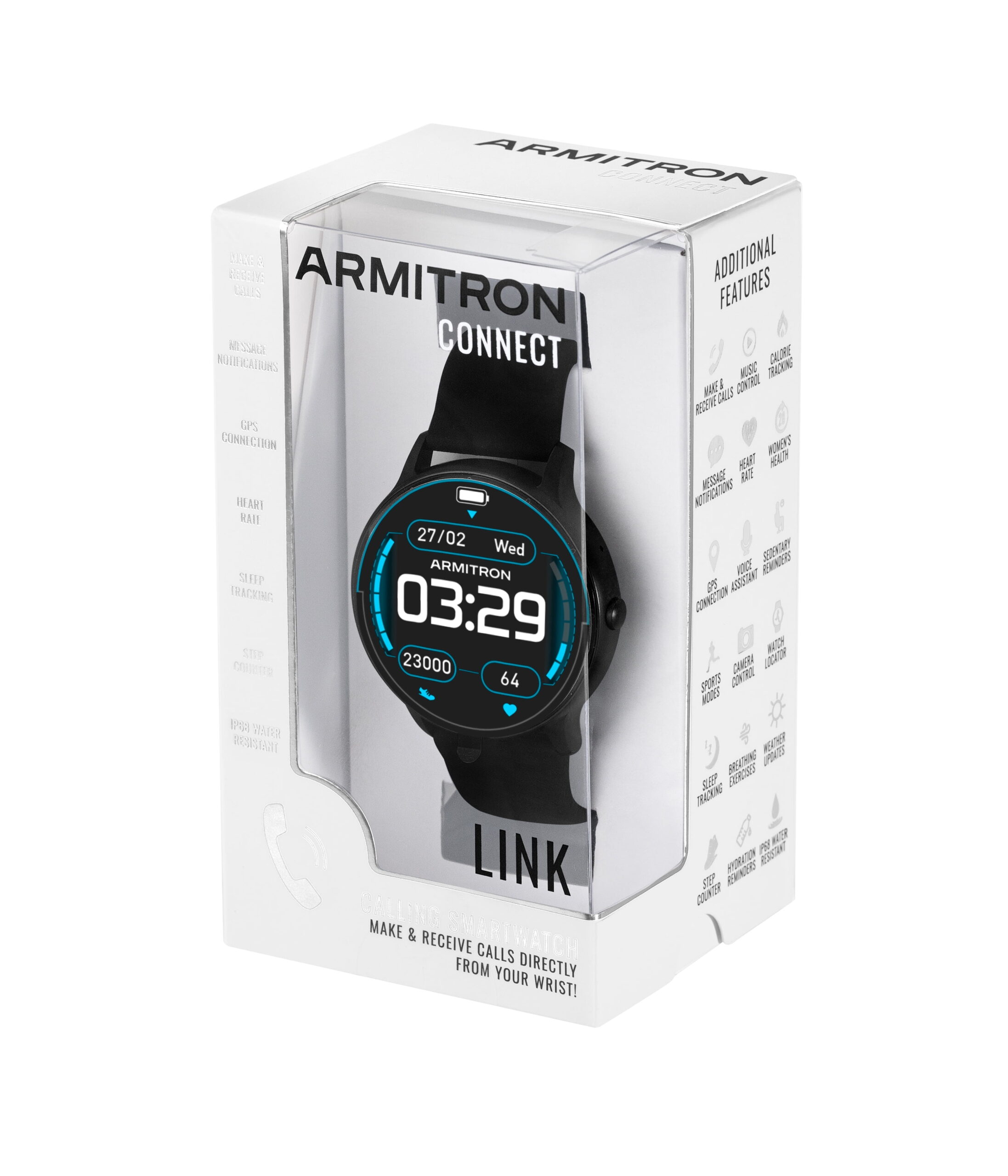 Armitron Link Adult 44mm Smart Watch, Black - Image 3