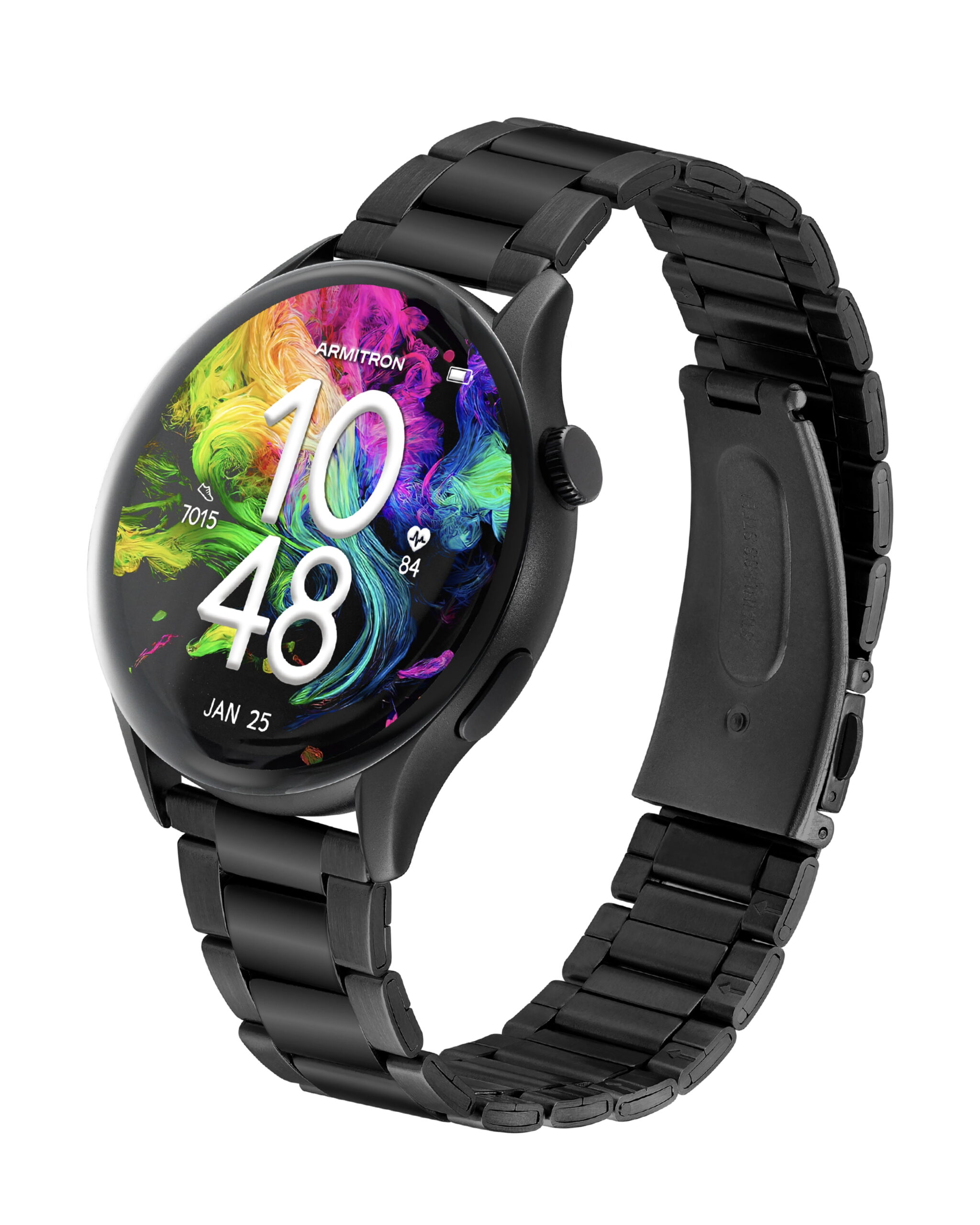 Armitron Quantum Adult 45mm w/Voice Assistant & Backlight Smart Watch w/Quick Release Band & Charging Cable, Black - Image 2