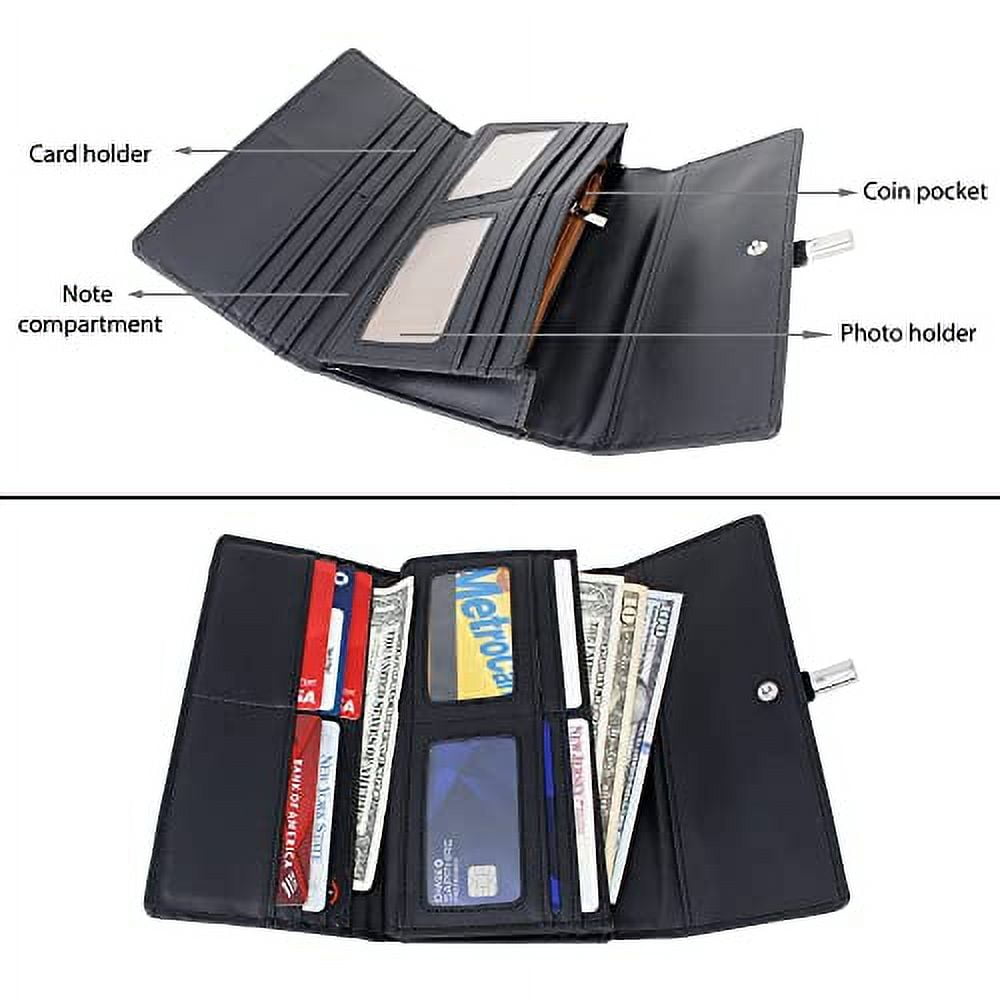 Ashley Princess Women's Easy Reader Colorful Watch Matching with Perfect Colorful Wallet which Holds Smartphone, Credit Cards, Cash & Change Organized & Elegantly Impressive Gift Set - ST10234-N Black - Image 3