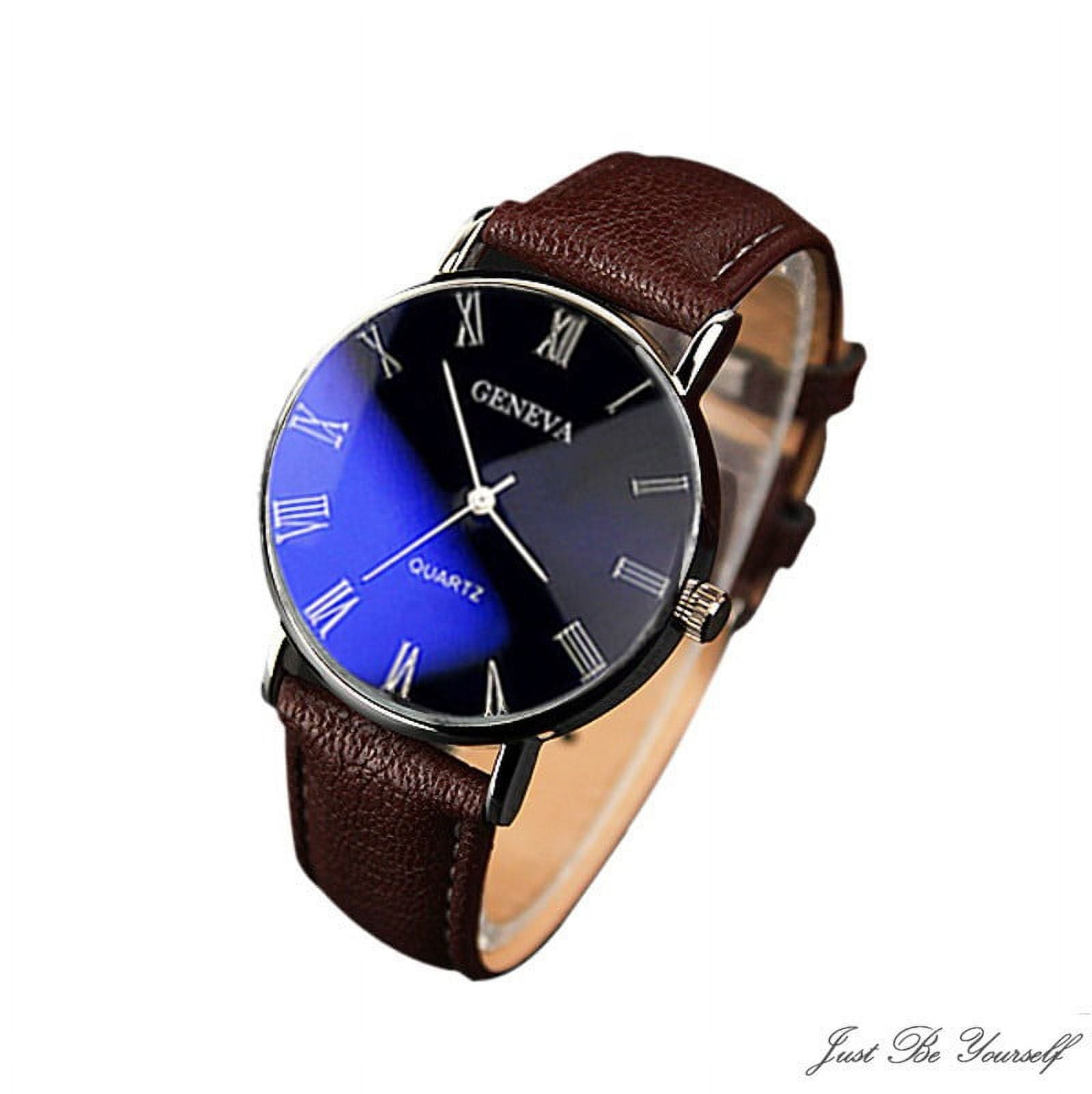 Ausyst Men's Watch Fashion Luxury Faux Leather Mens Quartz Analog Watch Watches Watches for Men on Sale Clearance - Image 5