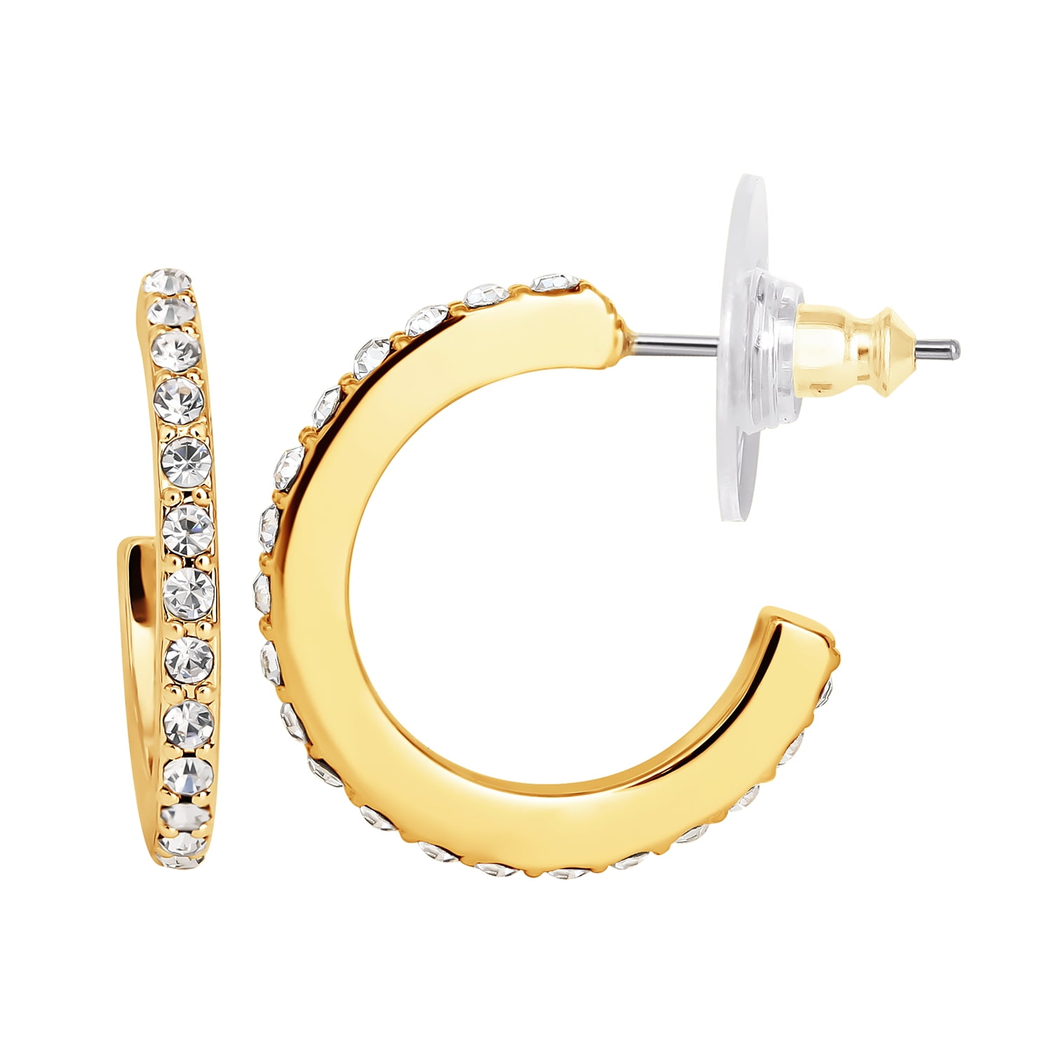 Believe By Brilliance 14kt Gold Flash Plated Cubic Zirconia Earring Set - 3 Pairs" - Image 5