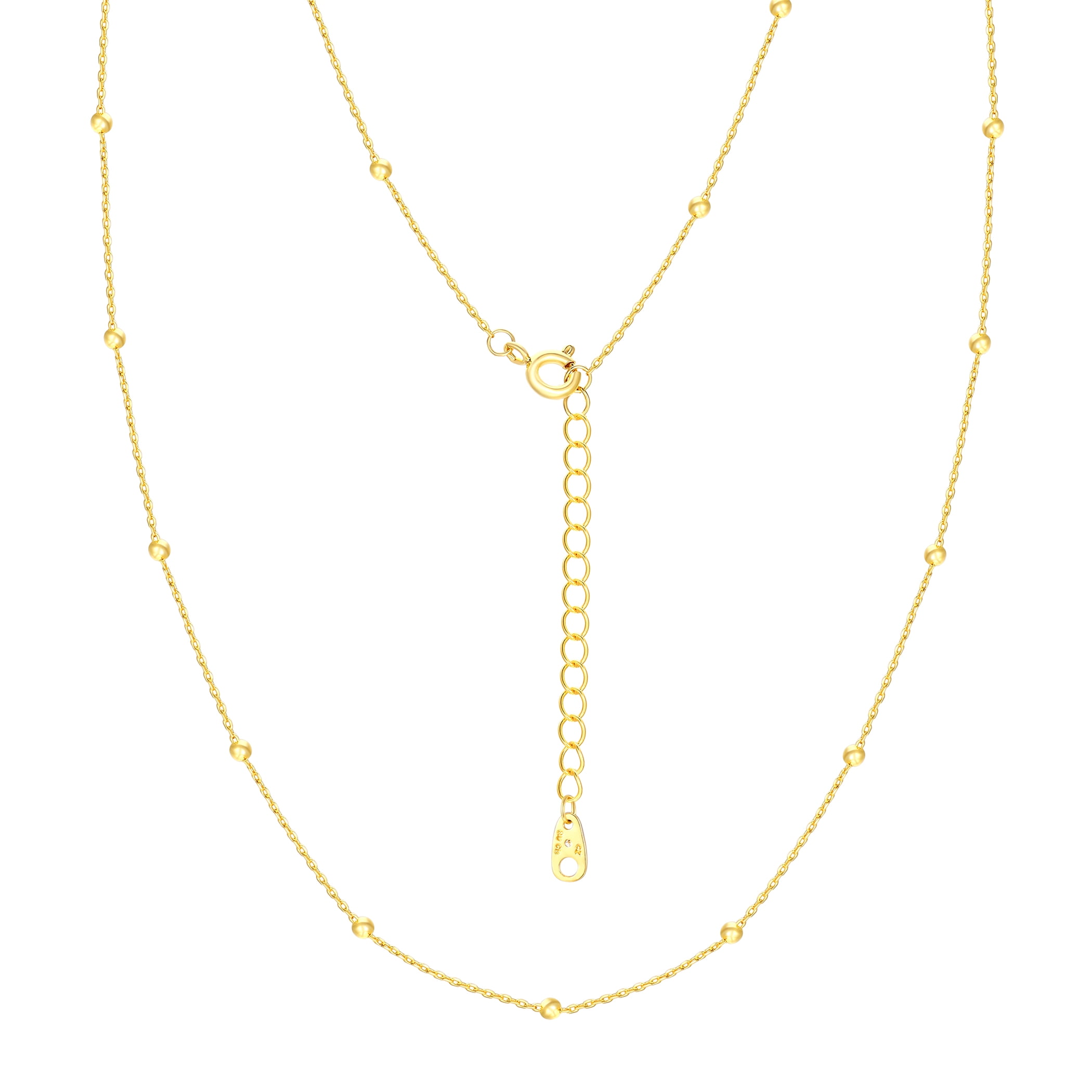 Believe by Brilliance A Triple Chain Initial Necklace Set in 14KT Gold Flash Plated Brass - Image 5