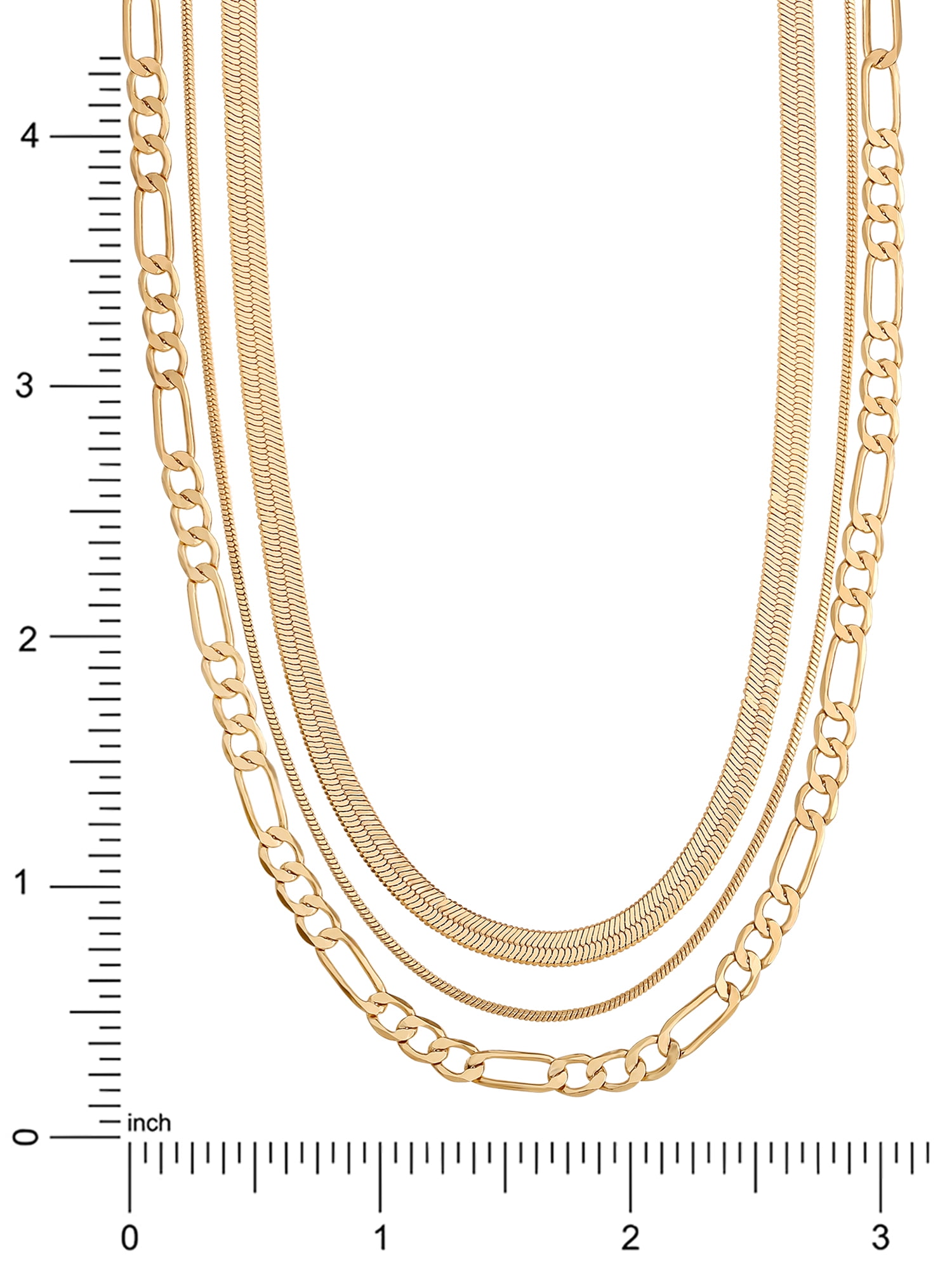 Believe by Brilliance - Women's 14kt Gold Flash Plated Triple Layer Necklace Set - Image 3