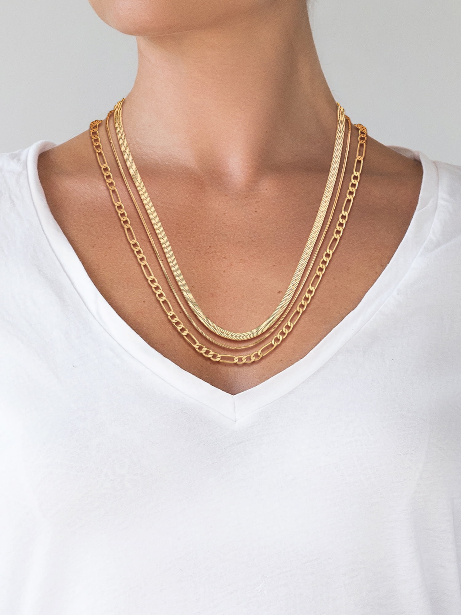 Believe by Brilliance - Women's 14kt Gold Flash Plated Triple Layer Necklace Set - Image 2