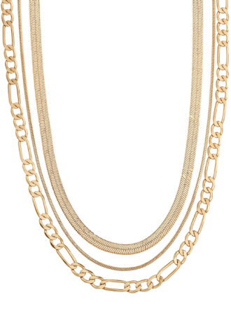 Believe by Brilliance - Women's 14kt Gold Flash Plated Triple Layer Necklace Set